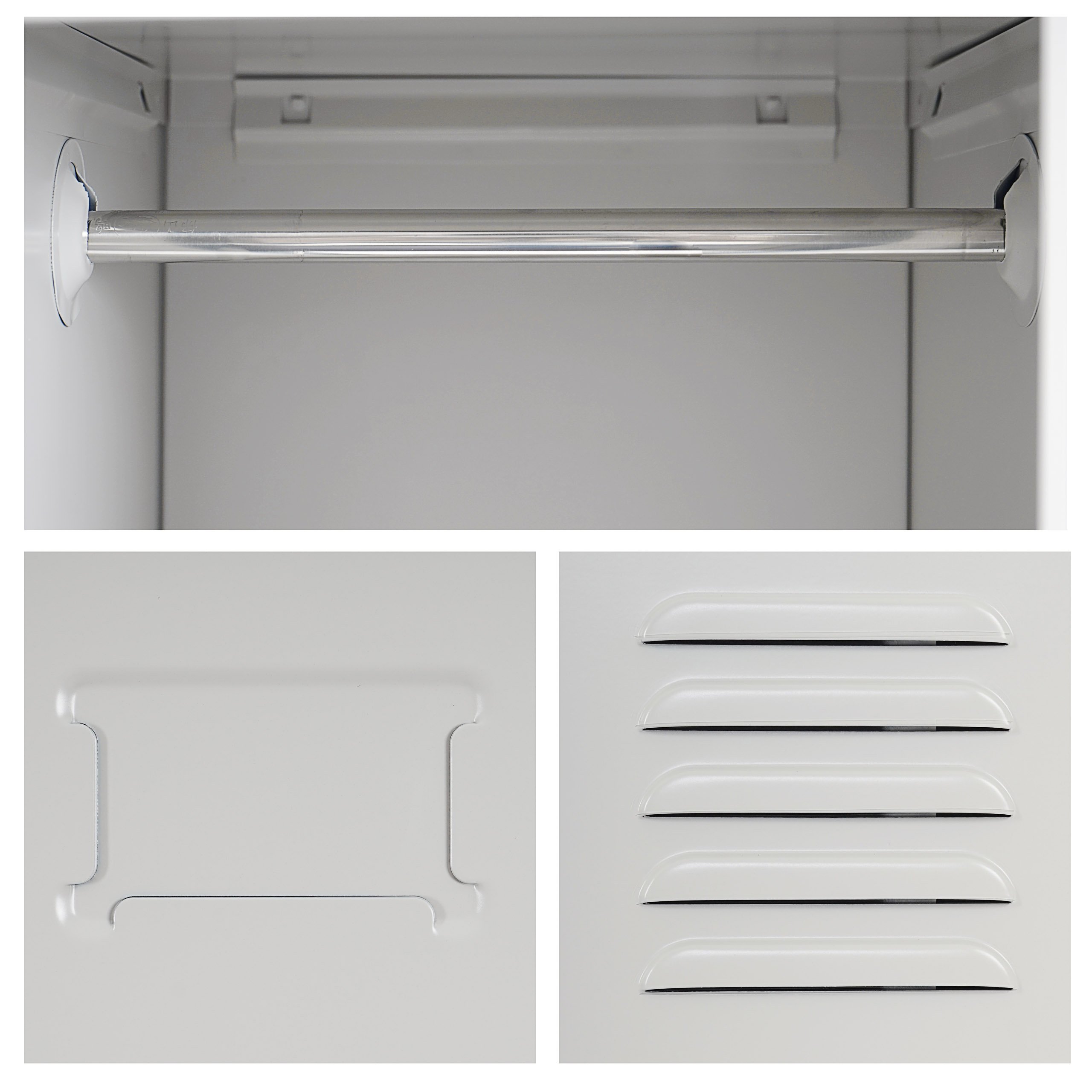 Mendler Spind Boston T163, Garderobenschrank Kleiderspind Umkleideschrank, Metall 180x30x50cm nach ASR A4.1 - grau