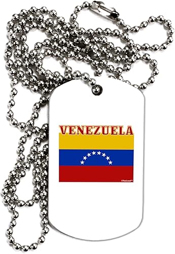 tooloud Venezuela Bandera perro adulto Tag cadena collar