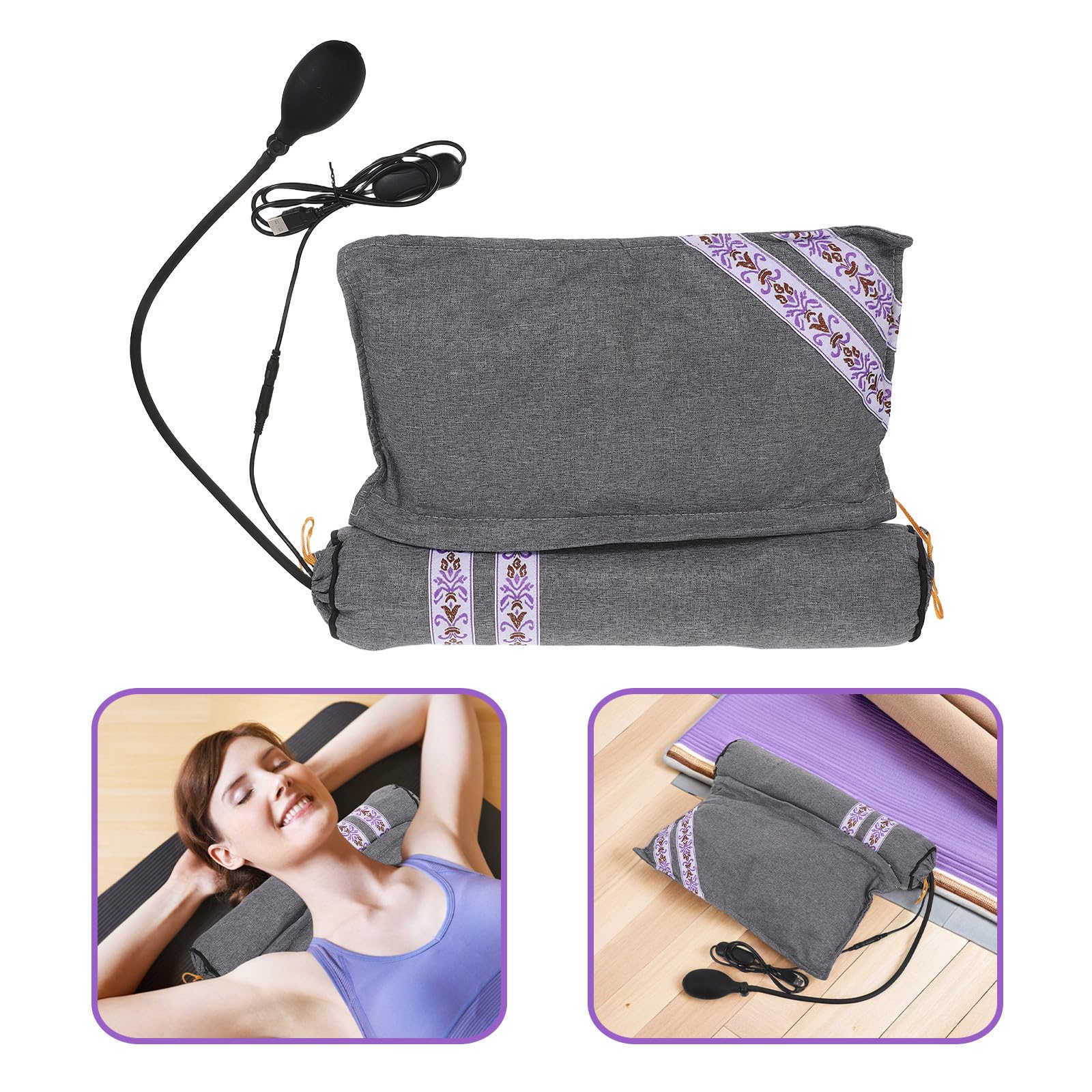 ABOOFAN Cuscino Cervicale Riscaldante Usb, Cuscino Caldo per Collo, Tessuto in Cotone, Copertura Rimovibile e Lavabile, per Lavoro e Viaggio, per Familiari