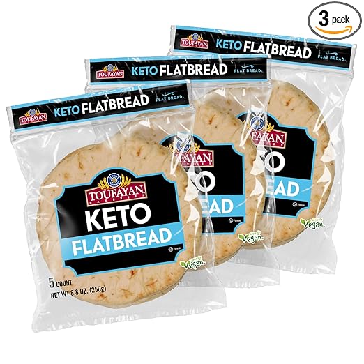 Toufayan KETO Flat Bread | High Fiber and Protein | Low Carb | No Sugar (3 Pack)