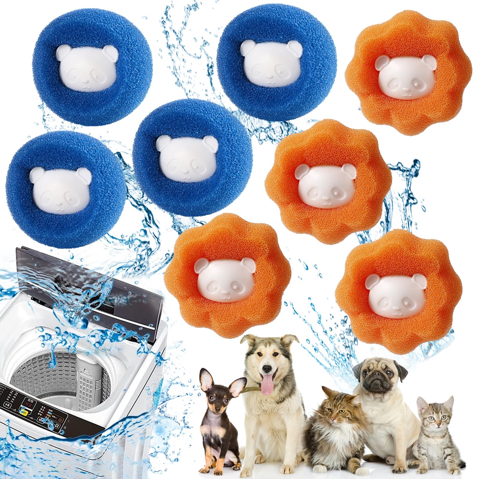 12 Fusselbälle Für Waschmaschine - Haarentferner Für Tierhaare & Flusen, Blau
