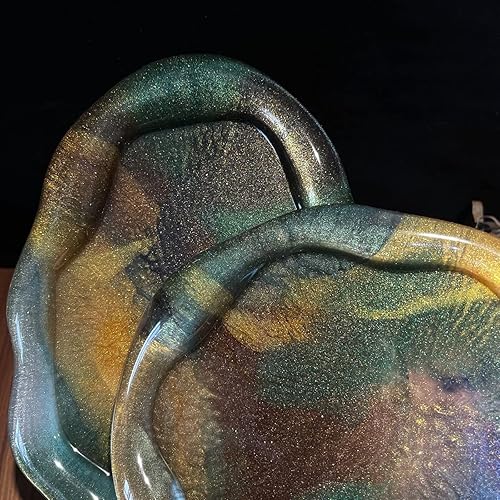 Miniatura 3 de 2 moldes de bandeja grande con borde ovalado redondo de silicona para resina epoxi en forma de nube, bandeja de joyería para candelabros, moldes