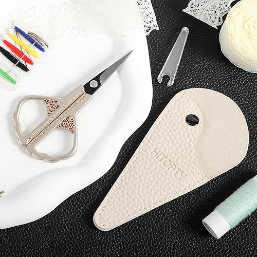 Miniatura 5 de Tijeras pequeñas para manualidades  Tijeras pequeñas planas con tapa, tijeras pequeñas afiladas multiusos para cortar papel de hilo, trabajo de arte