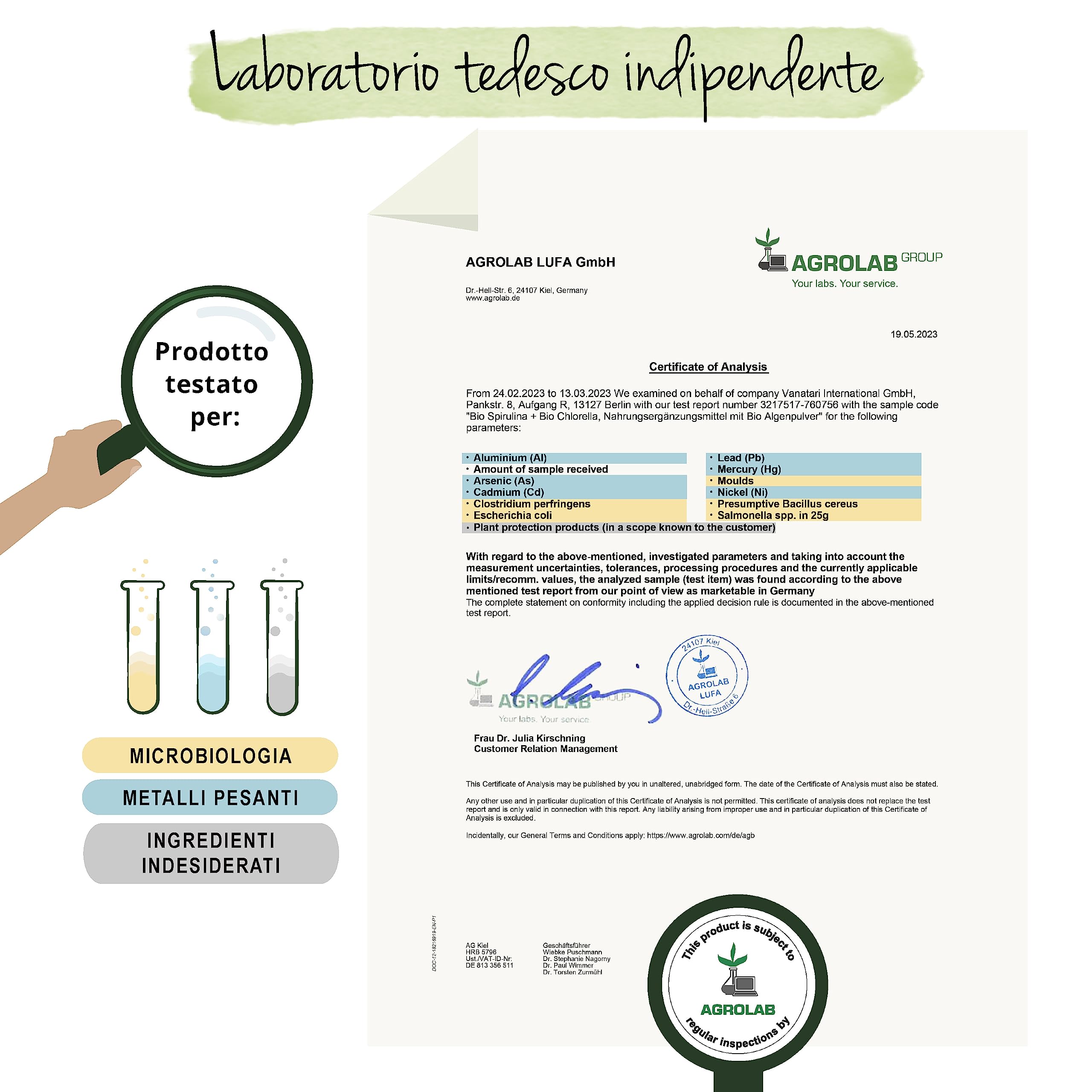 SPIRULINA & CLORELLA BIO | 2000 mg dose giornaliera | Detox, Difese Immunitarie e Antiossidante | 240 Capsule | Senza Additivi | Vegan | Vegavero®