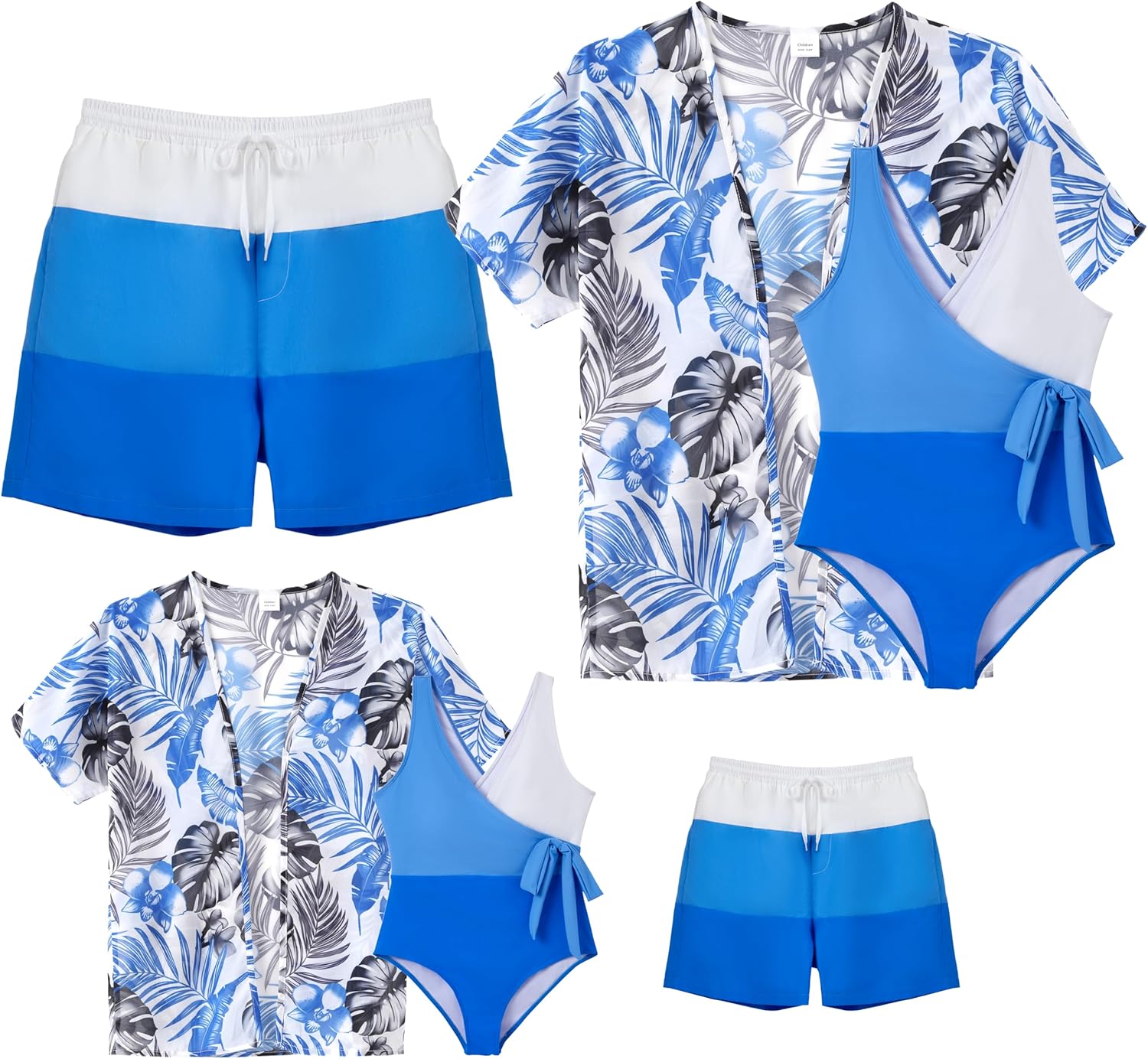 IFFEI Mommy and Me Family Matching Swimsuits One Piece Tummy Control Bathing Suit with Cover Up