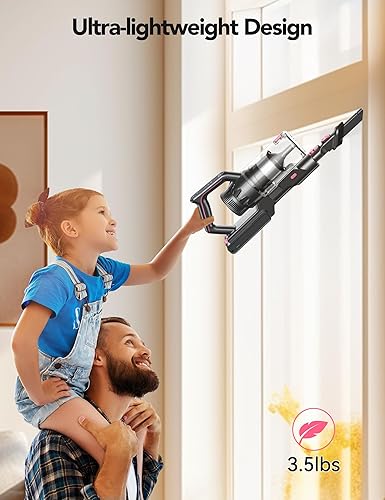 Miniatura 6 de Aspiradora inalámbrica, potente aspiradora ligera de 23000 pa con faros LED, 45 minutos de tiempo de funcionamiento, 3 modos, aspiradoras de mano