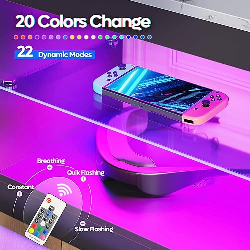 Miniatura 2 de Bestier Soporte de TV de 80 pulgadas para televisores grandes de 5565758585 pulgadas, centro de entretenimiento LED con dos gabinetes, estantes de