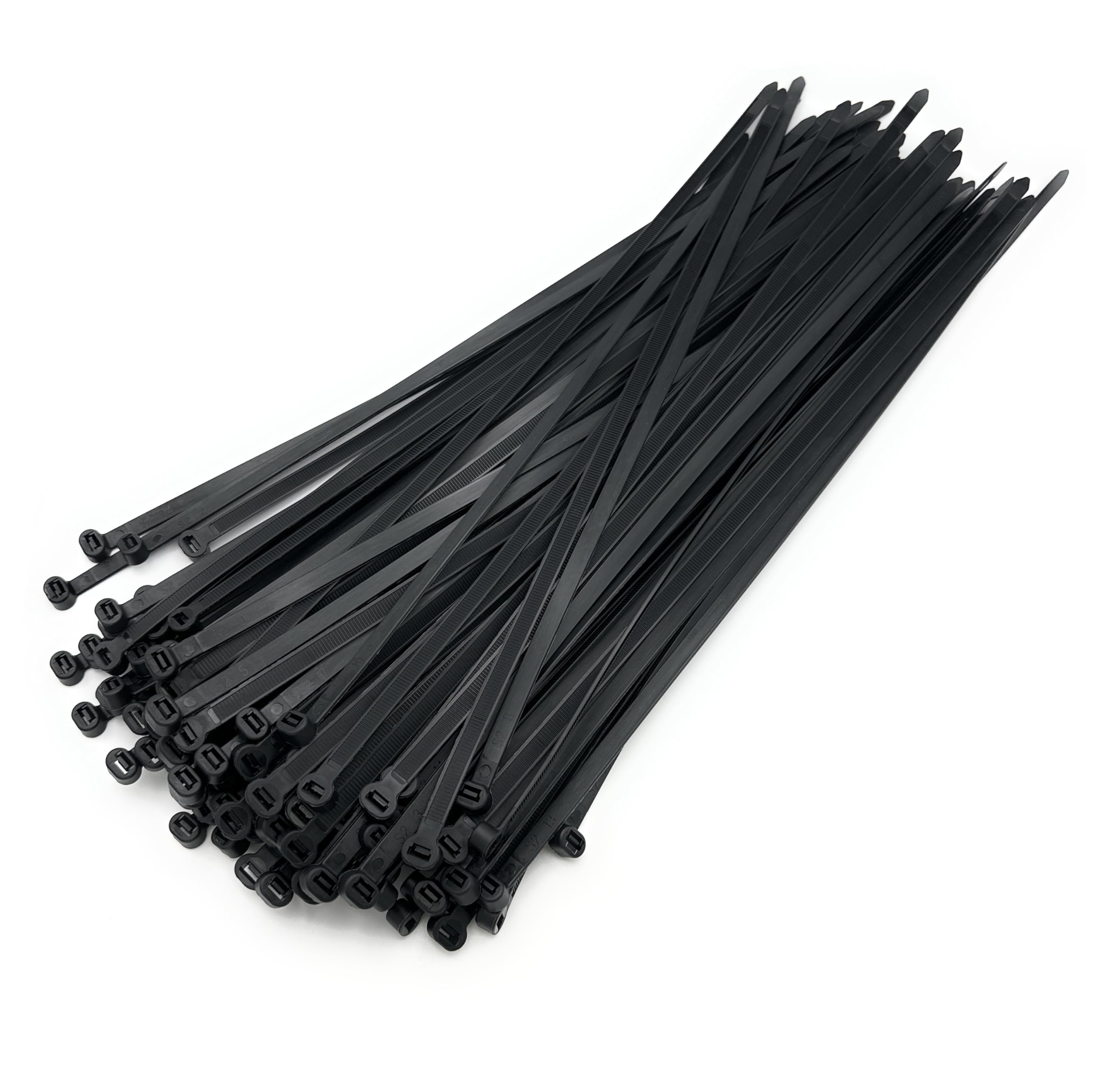 Boltza Black Boltza® Round Head Cable Ties 7.6Mm X 400Mm – Heavy-Duty Uv-Resistant Nylon Zip Ties (100)