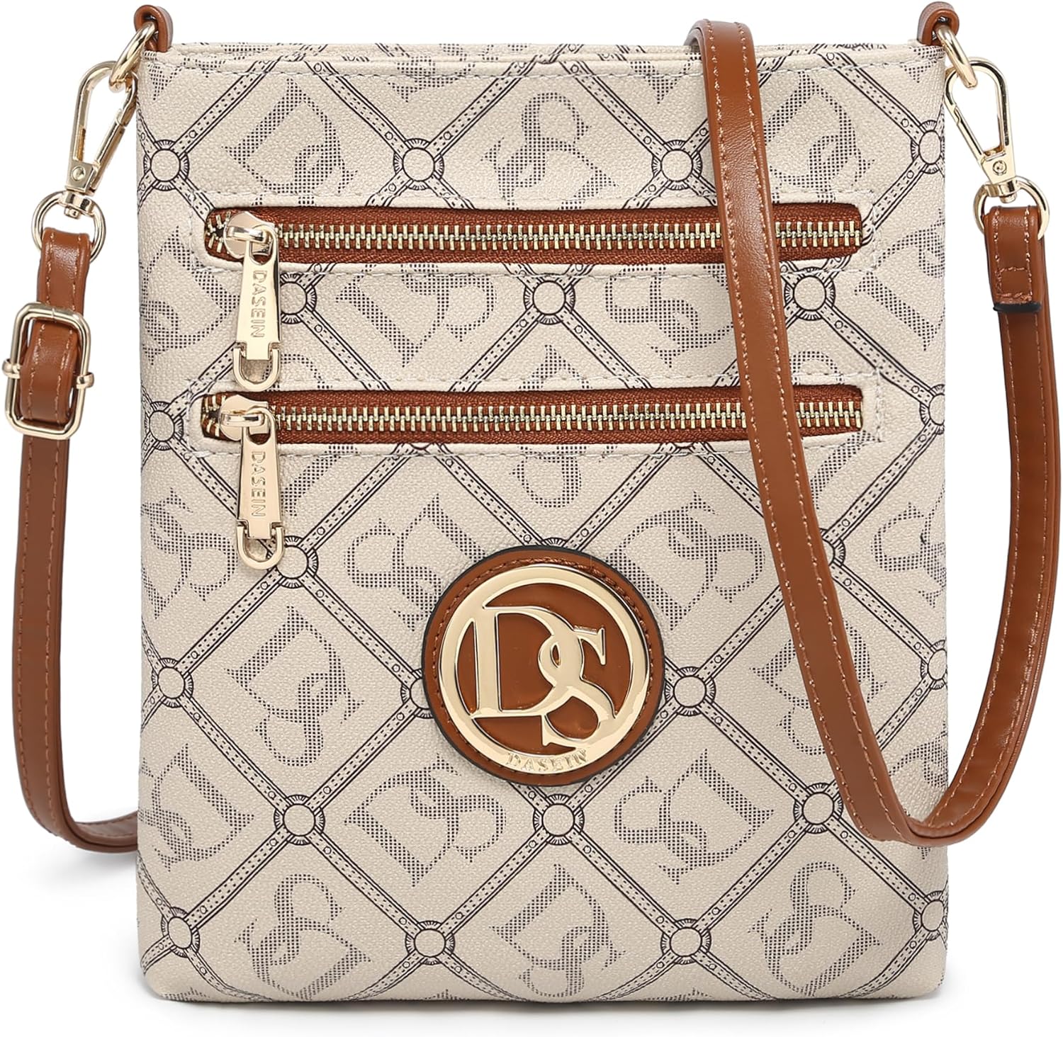 Dasein Women Small Crossbody Bag Lightweight Shoulder Purses Multi Zipper Pockets Phone Purse Handbag