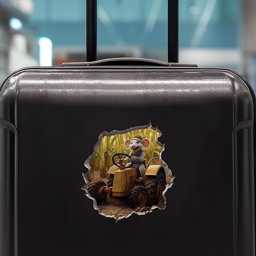 Miniatura 7 de Adhesivo de pared 3D con agujero de ratón de granjero con agujero de ratón