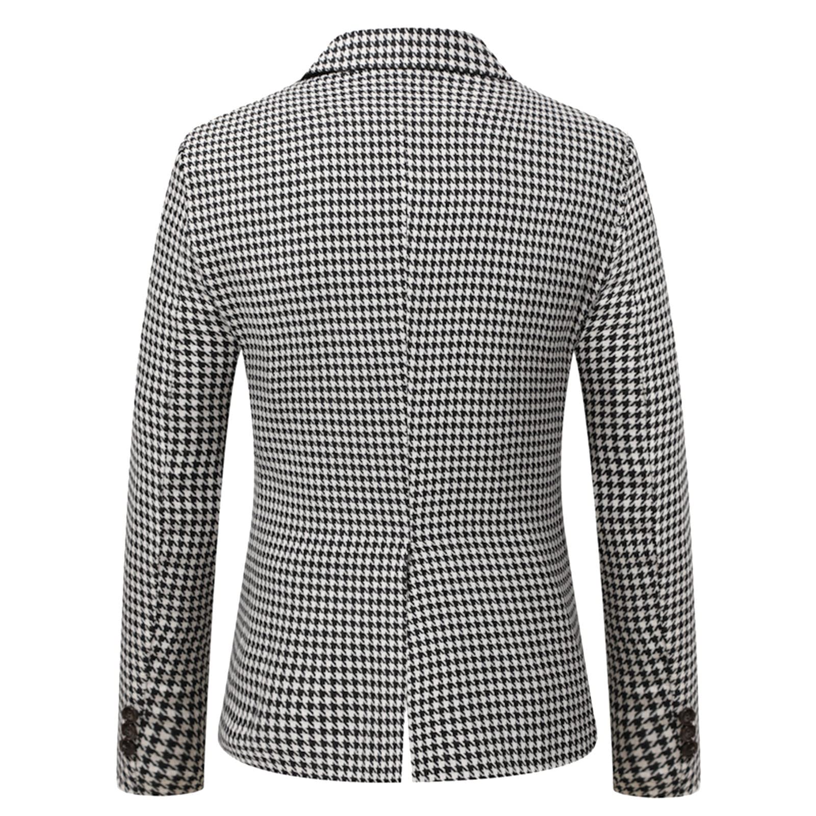 Generisch Herren Und Winter Slim Retro Plaid Buckle Pocket Anzug Mantel Sakko Regular Fit Freizeitanzug Leichte Anzugjacke Knöpfe Blazer Sportlich Anzug Jacke Knopfleiste Anzugjacken Elegante Sakkos