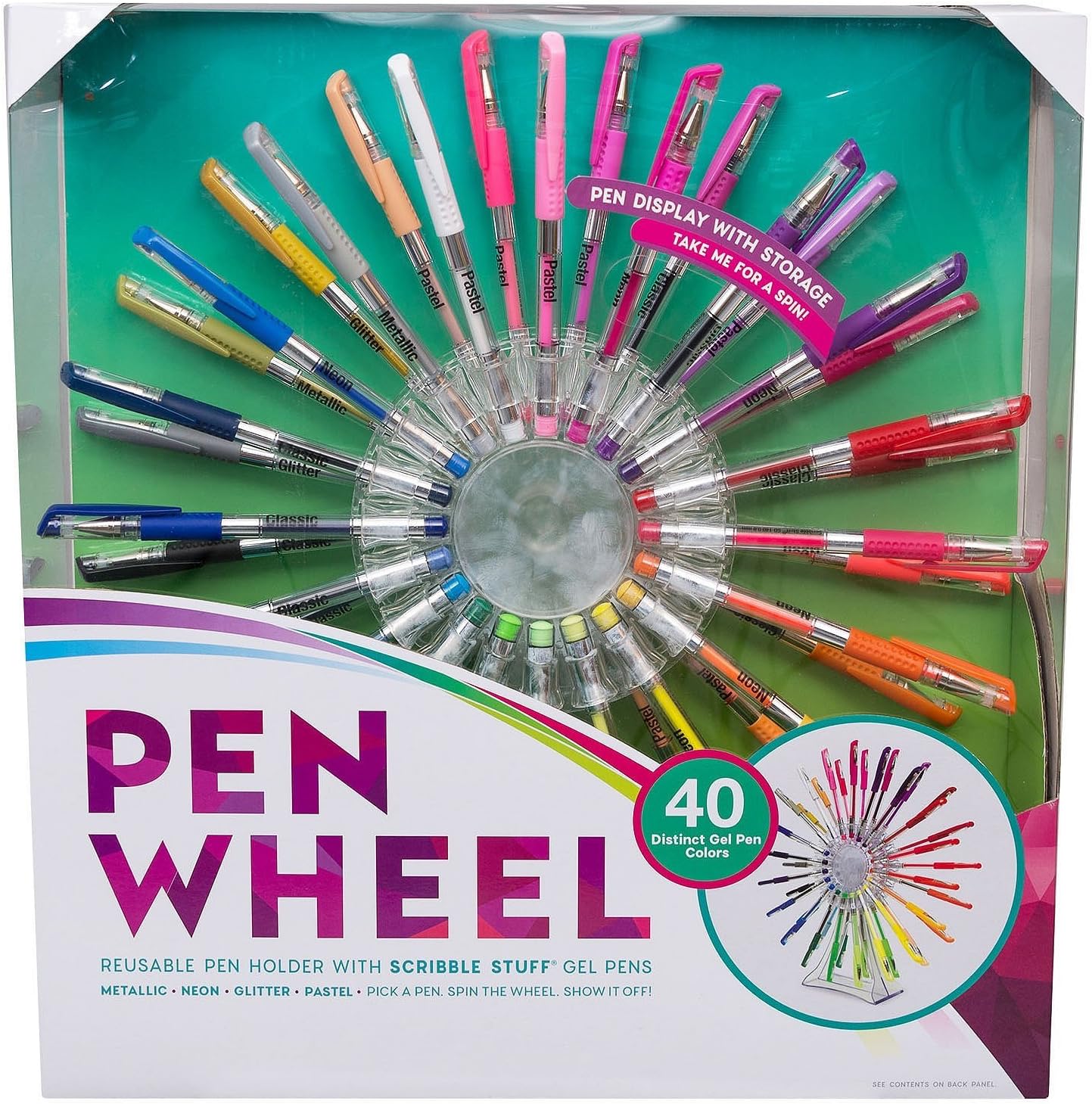 Pen Wheel Reusable Pen Display - 40 ct Gel Pens