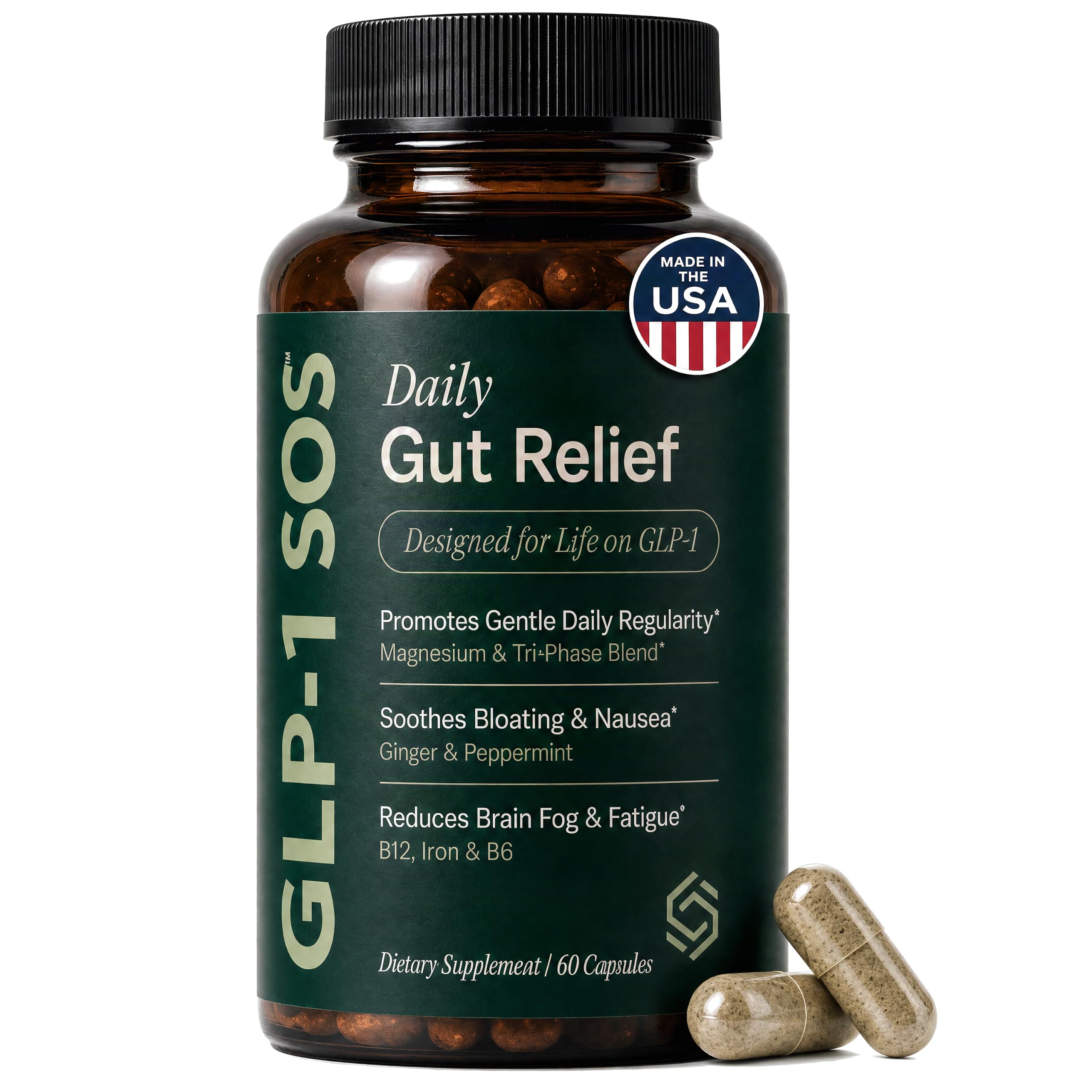 GLP-1 Support Supplement - Constipation Relief & Debloat for Adults & Women - 60 Capsules