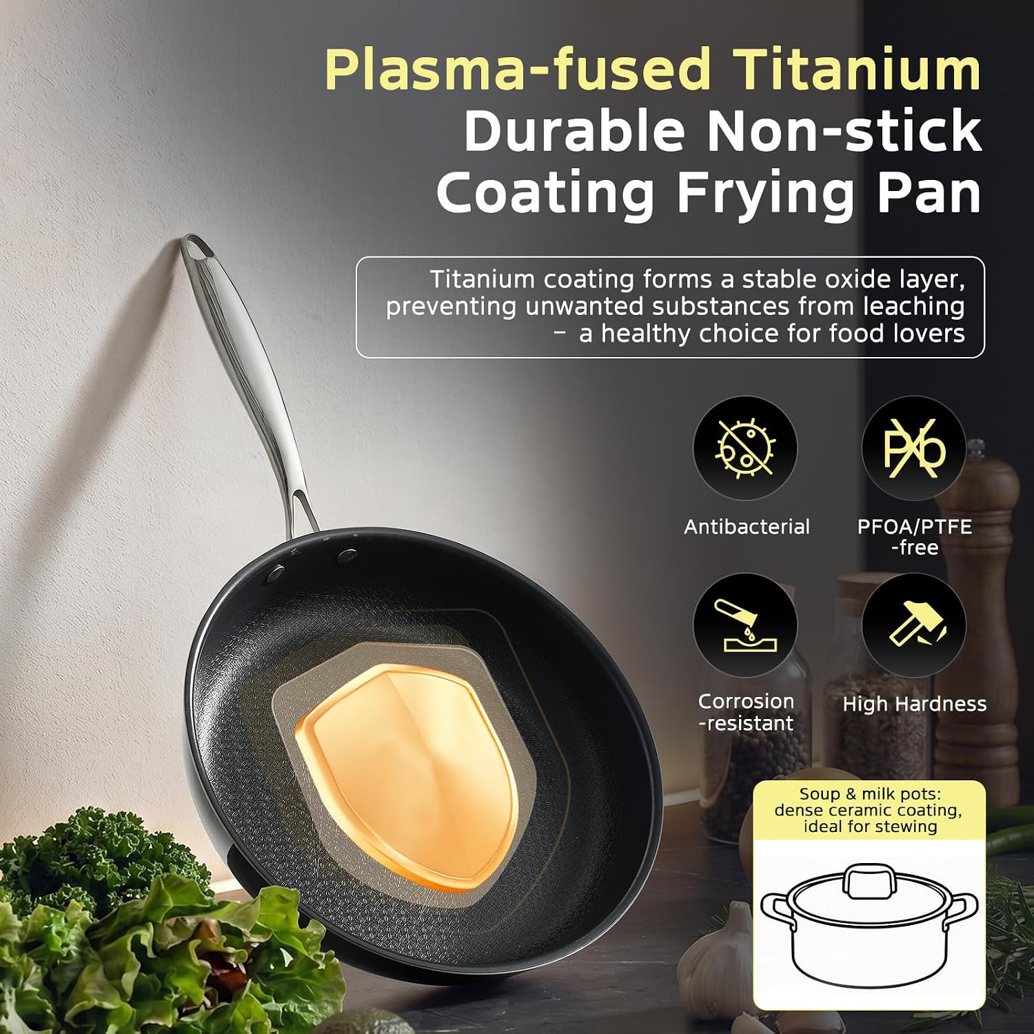 13Pcs Nonstick Pots and Pans Set Stainless Steel Cookware Sets