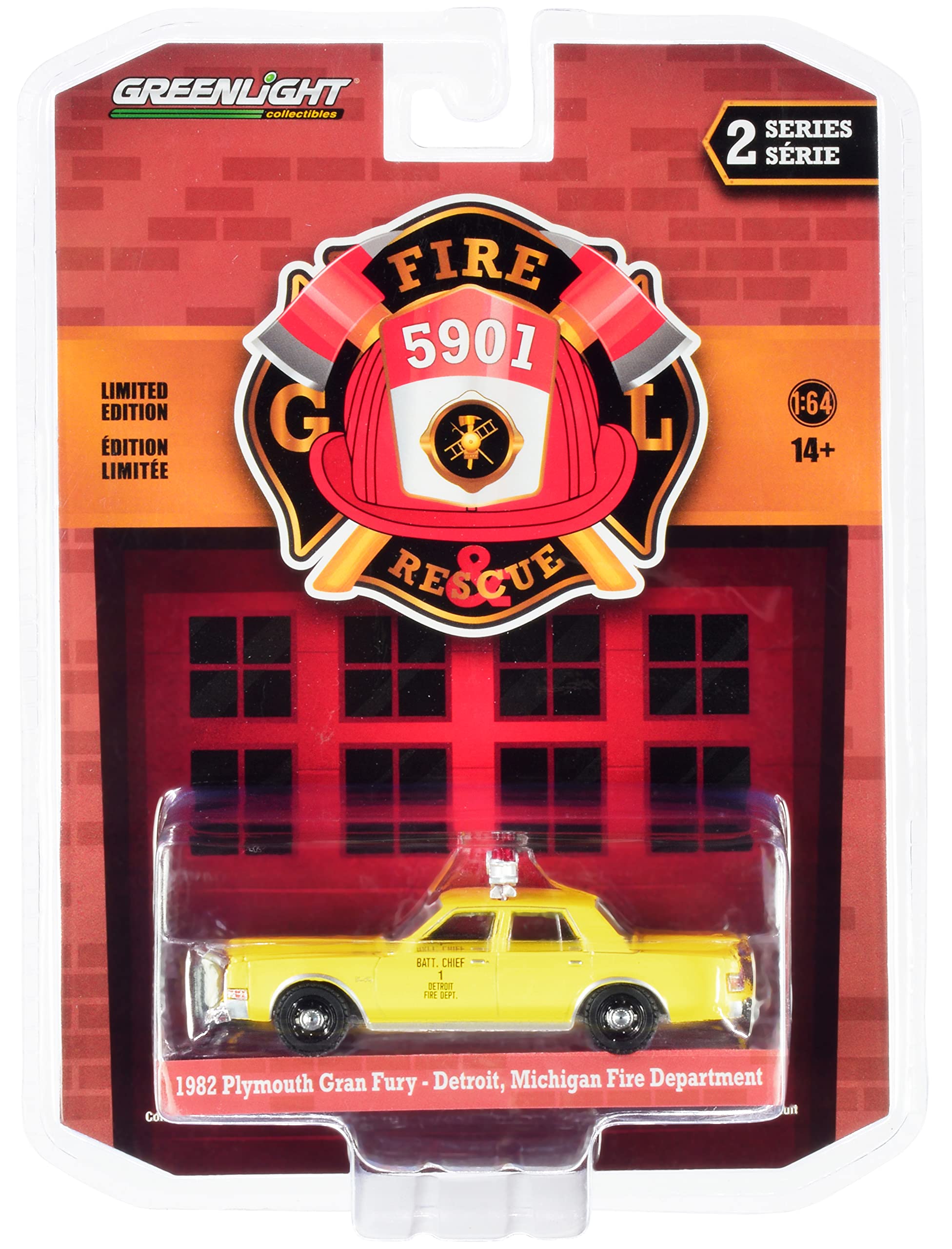 Amazon.com: 1982 Plymouth Gran Fury Yellow Detroit Fire Department