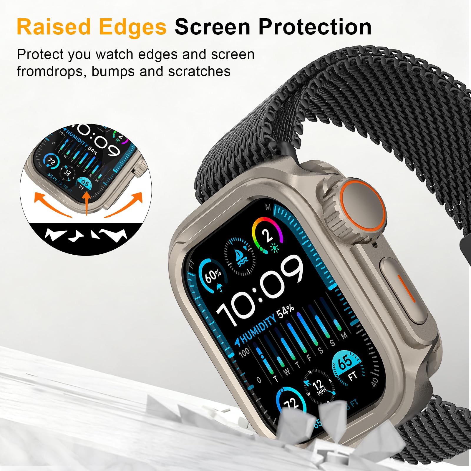 Amazon.co.jp: SDOCEBF メタルバンパー Apple Watch 44mm チタン 