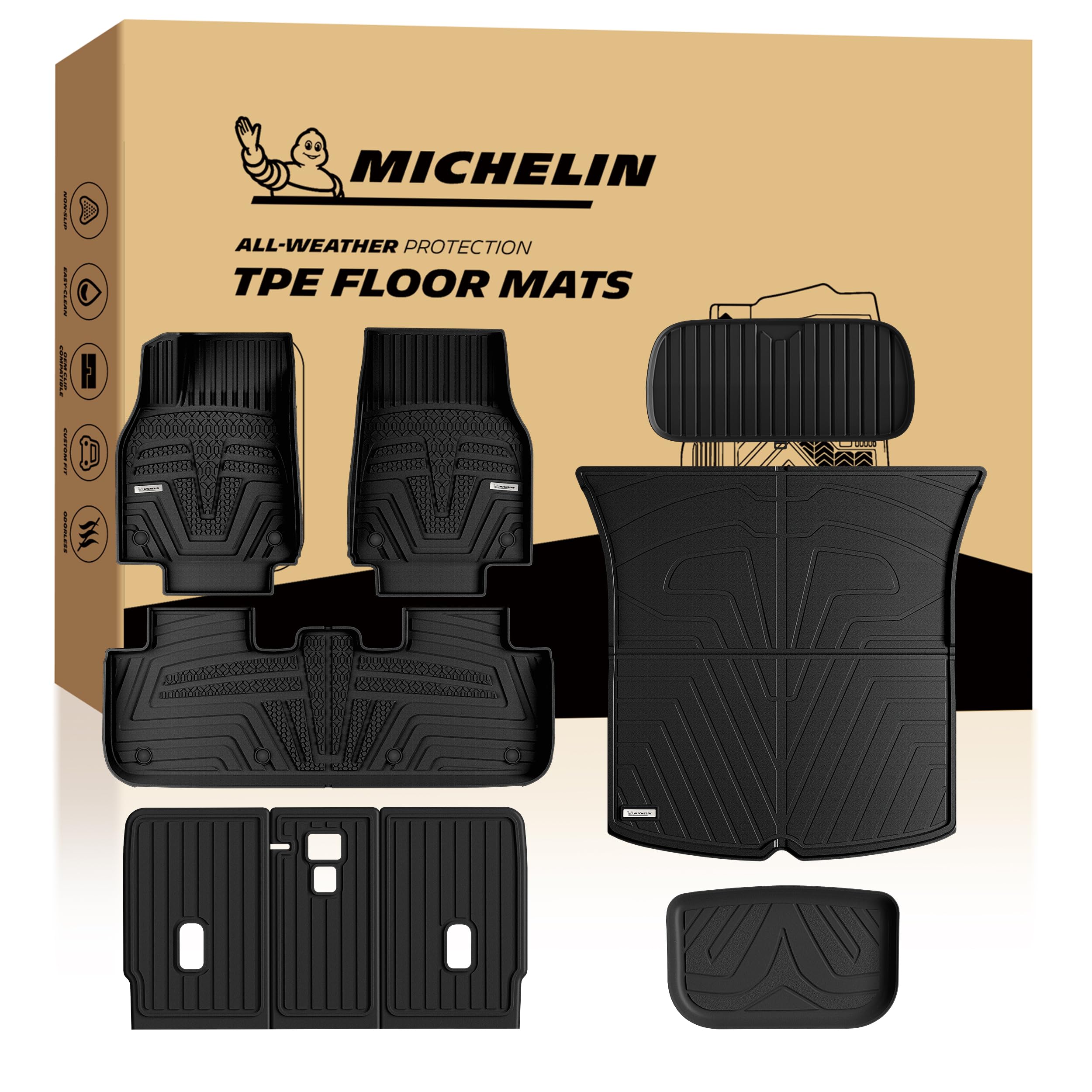 Michelin Vehicle Mat for 2025-2027 Tesla Model Y Juniper 5 Seat (9 Piece)