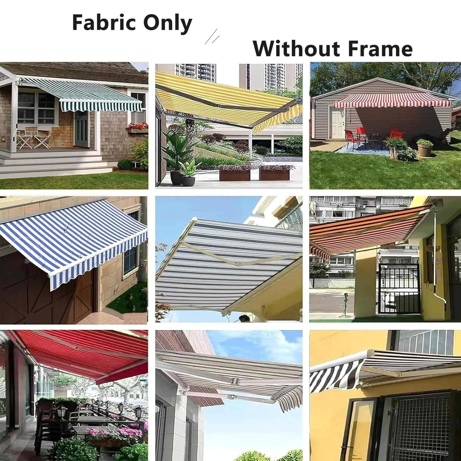 Générique Toile de Remplacement pour Store banne à Rayures Jaunes, Tissu de Protection Solaire extérieure en Polyester pour terrasse, Jardin, fenêtre(400x200cm)