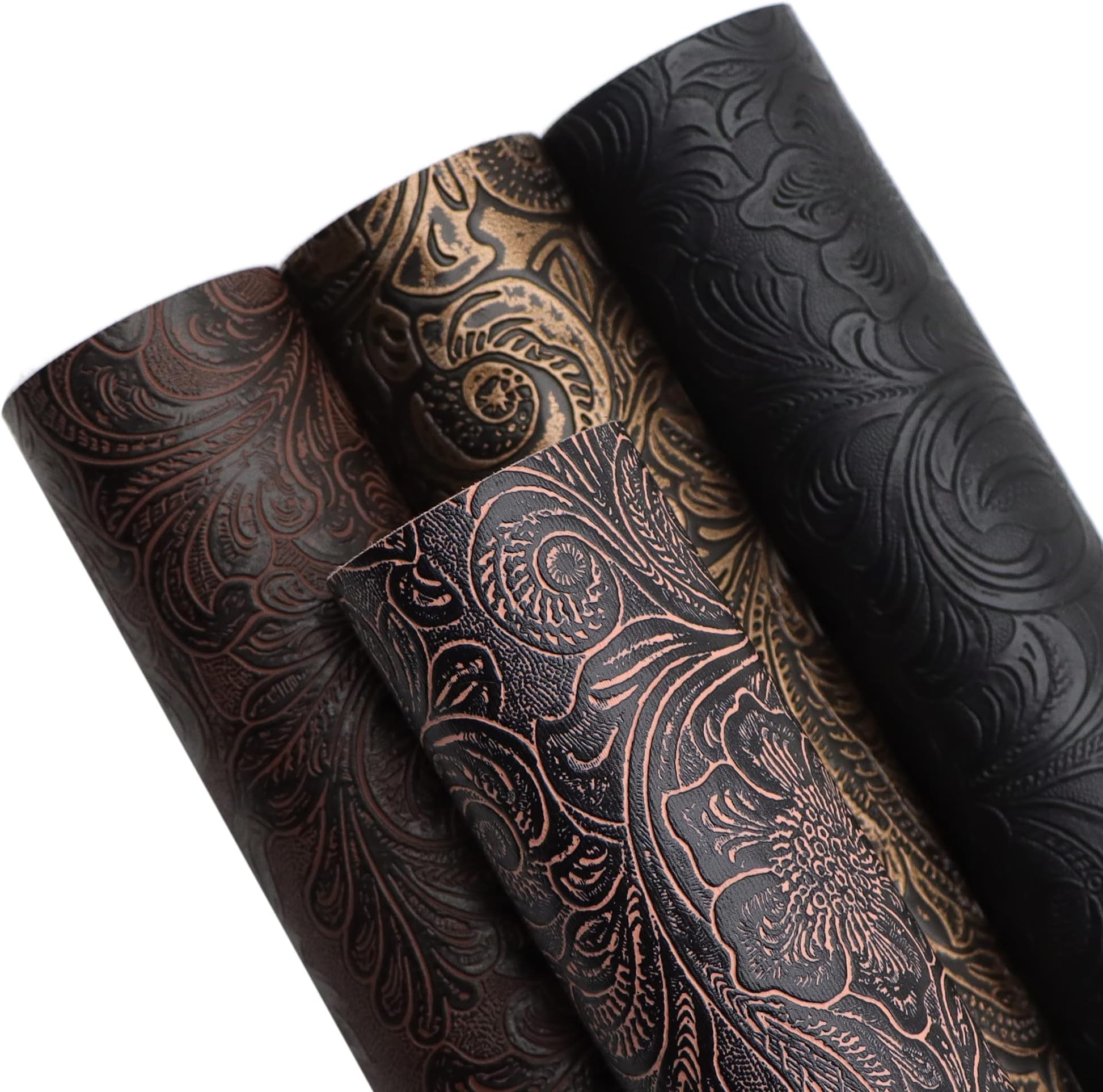 David accessories Bump Texture Faux Leather Sheet 4 Pcs 7.7" x 12.9" (20 cm x 33 cm) Plain Geometric Pattern Printed Faux Leather Fabric Sheet for DIY Bows Earrings Making Crafts (Bump Texture)