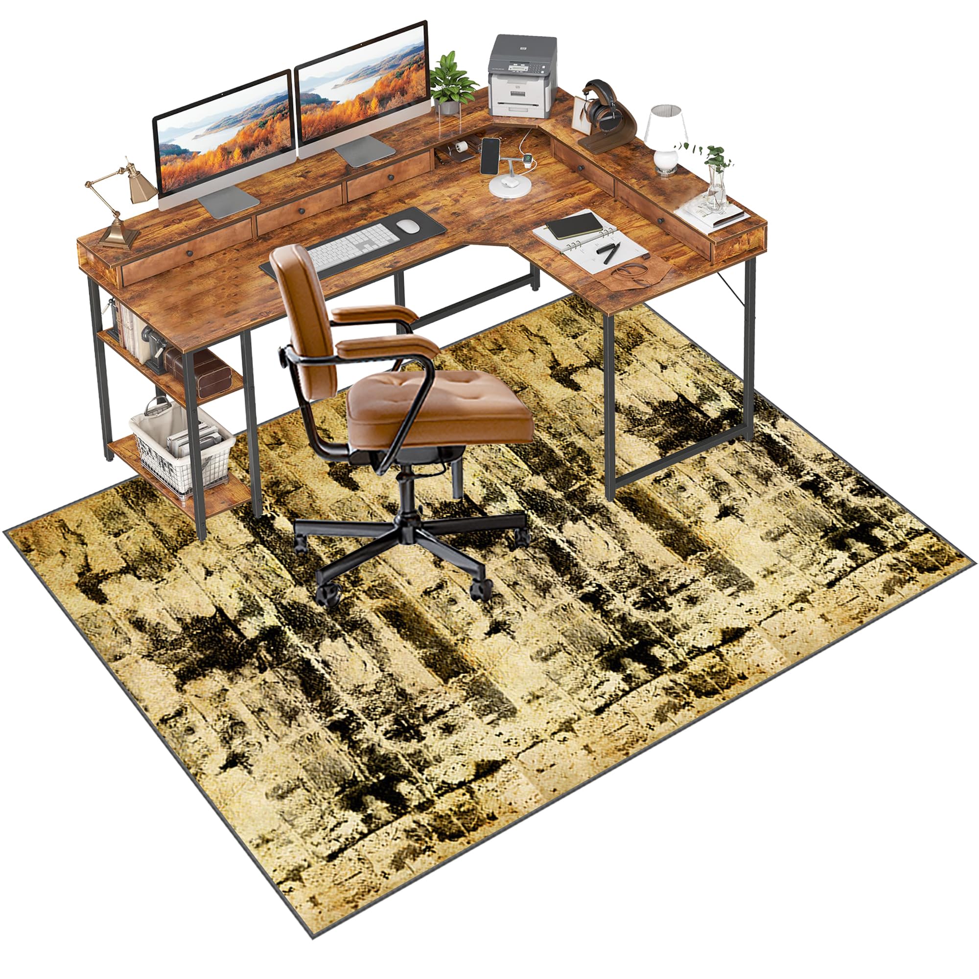 160 x 180 cm Tapis Gaming Sol pour Sols durs | Tapis de Protection pour Les sols | Tapis de Sol Bureau | Tapis de Sol Gamer for Chambre Salon | Tapis Protection Sol Chaise Bureau