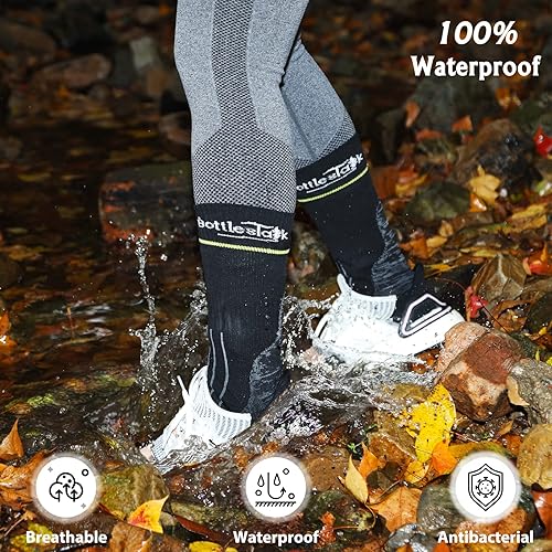Miniatura 4 de BOTTLESTALK AFFORDABLE SUSTAINABILITY Paquete de 2 calcetines impermeables, perfectos para deportes, escalada, esquí, kayak, pesca, senderismo,