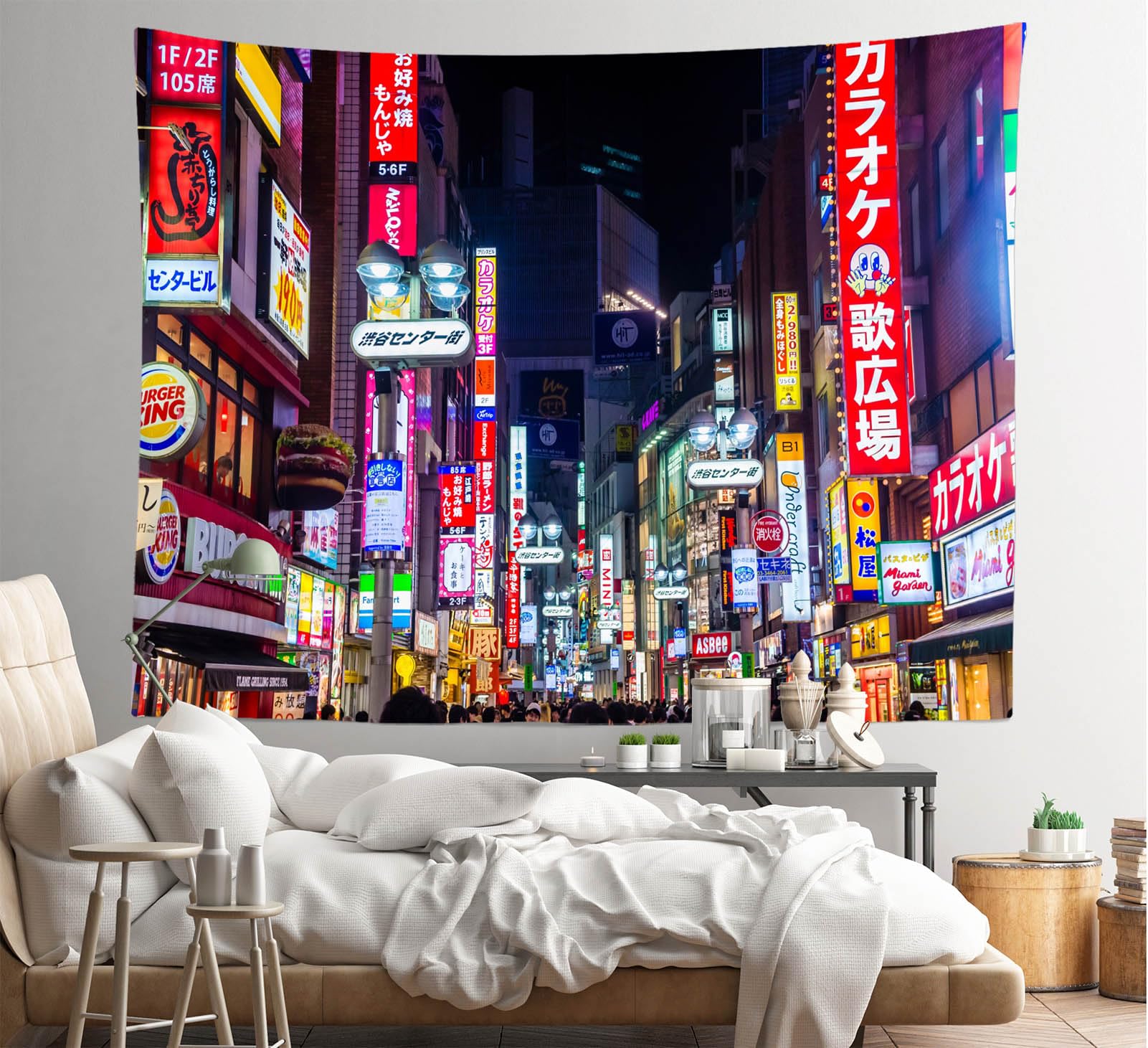 Amazon.com: Loccor 92''x70'' Tokyo City Tapestry Japan Neon Lights
