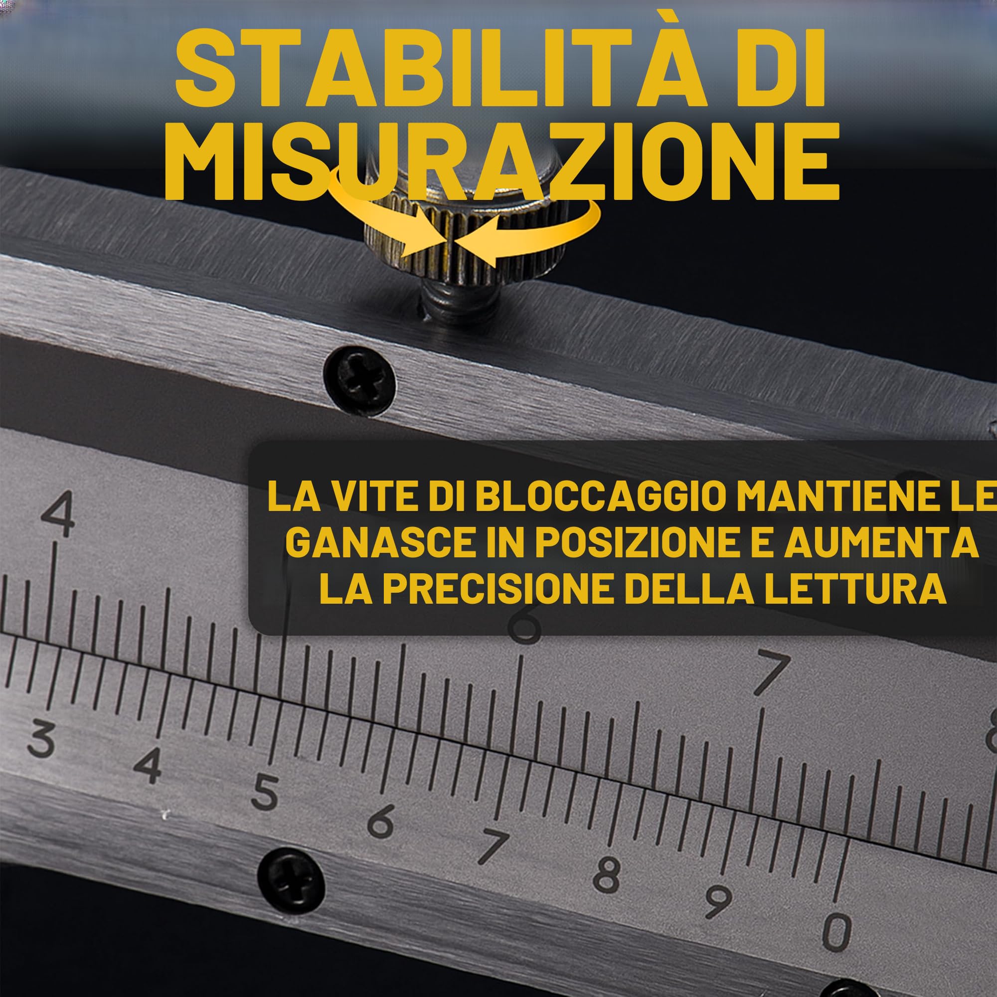 Retoo Calibro analogico da 150 mm in acciaio con viti di bloccaggio, impermeabile agli spruzzi d'acqua e alla polvere, calibro per uso domestico, calibro di precisione ideale per la casa ardente