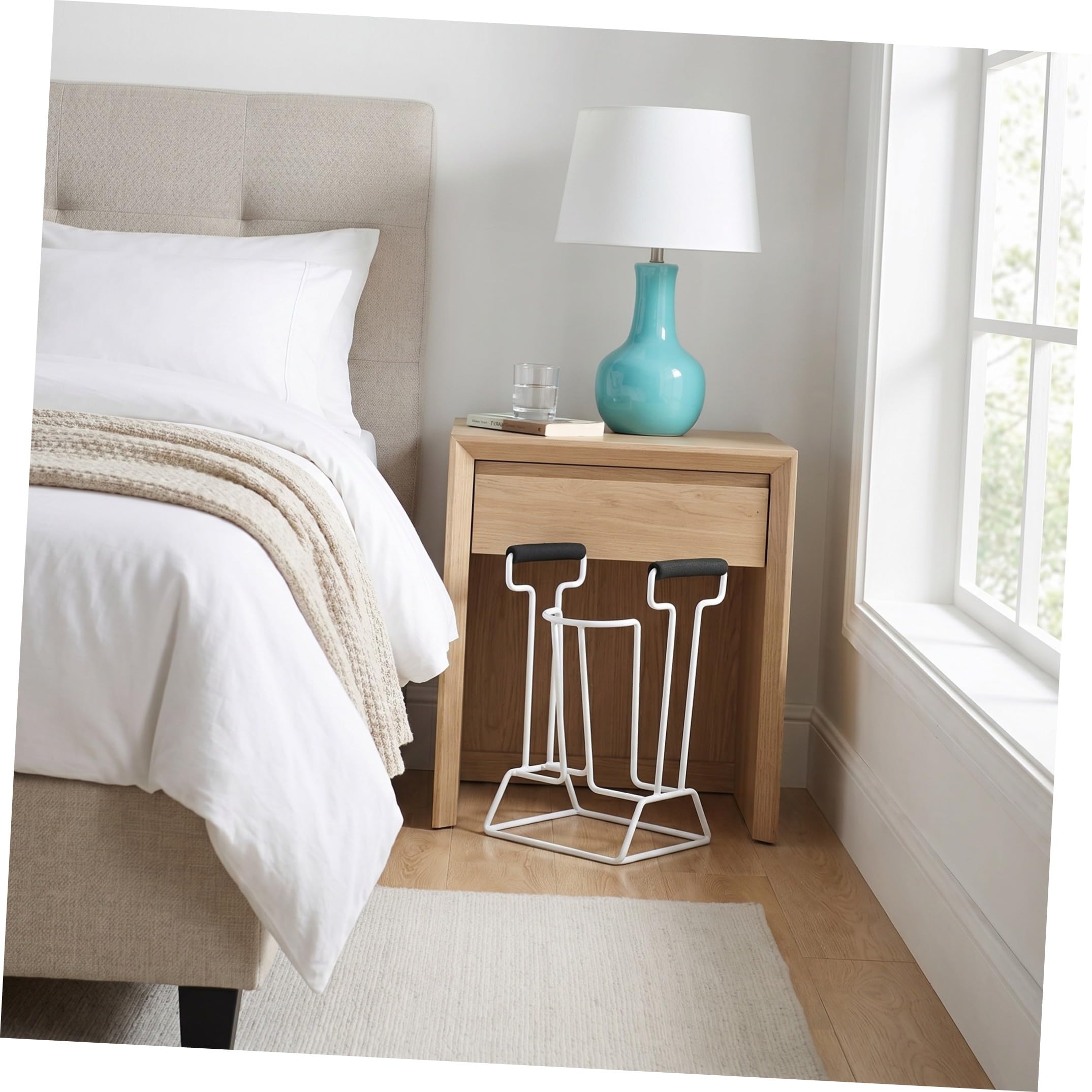 Toyvian Ayuda para Poner Calcetines 36,00x21,00x17,30cm Calzador de Calcetines de Hierro, Espuma y Plástico Asas Ajustables, para Personas Mayores y Silla de Ruedas