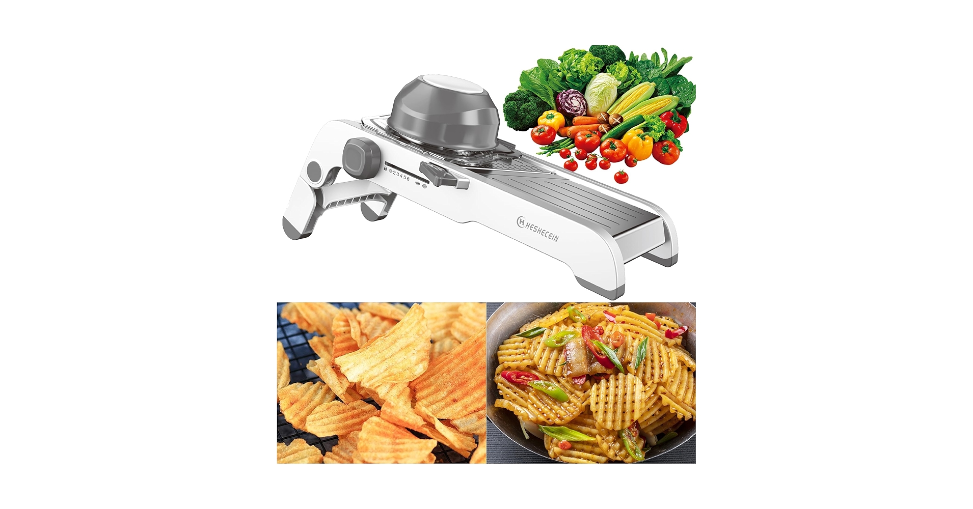 マンドリンカッター Amazon.com: 24-In-1 Mandoline Slicer for Kitchen with Waffle