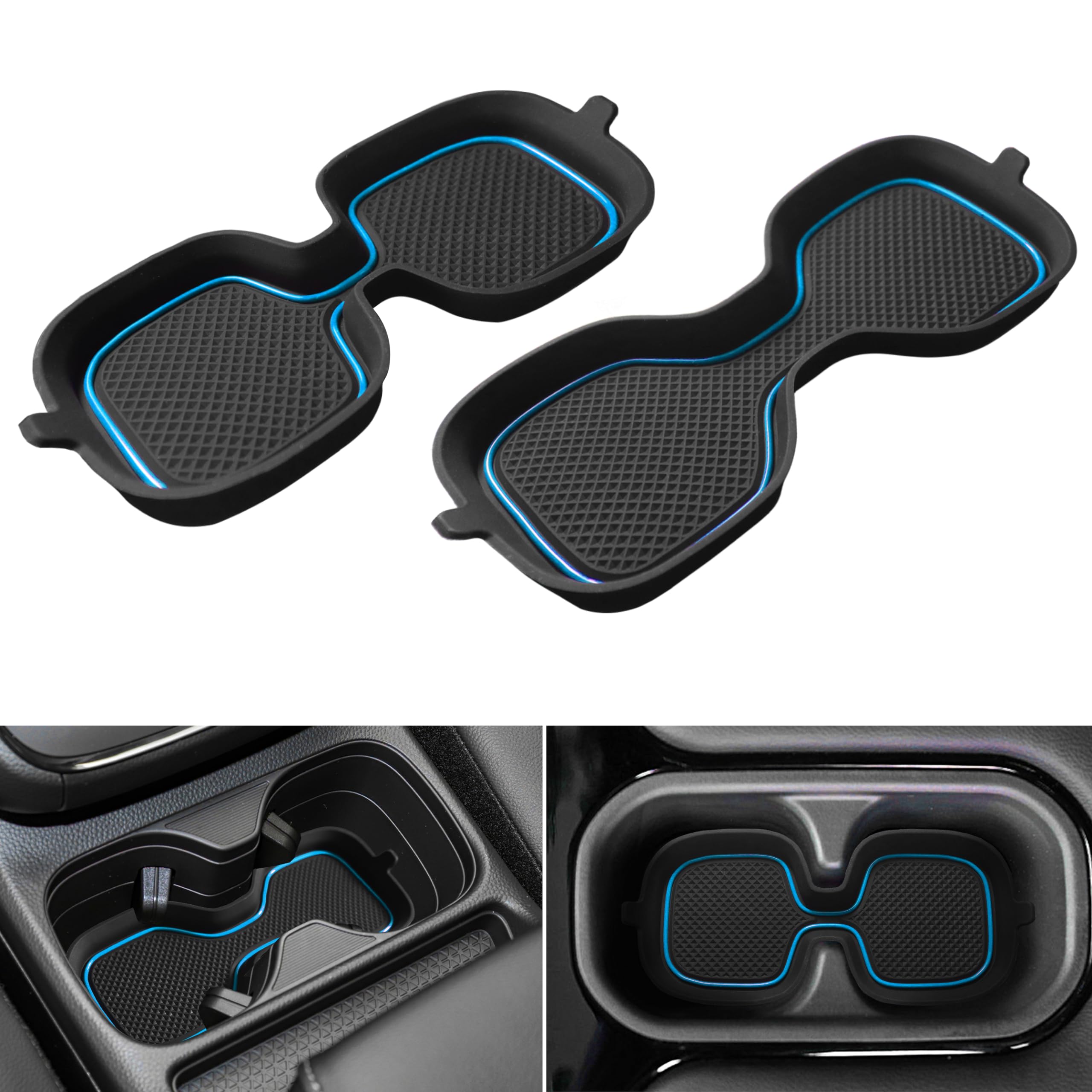 SENSHINE Cup Holder Inserts Liner for CRV Accessories 2023 2024 2025 Anti-Dust Center Console Cup Holder Protector Mats Interior Decoration Pad for CRV 2Pcs (Blue)