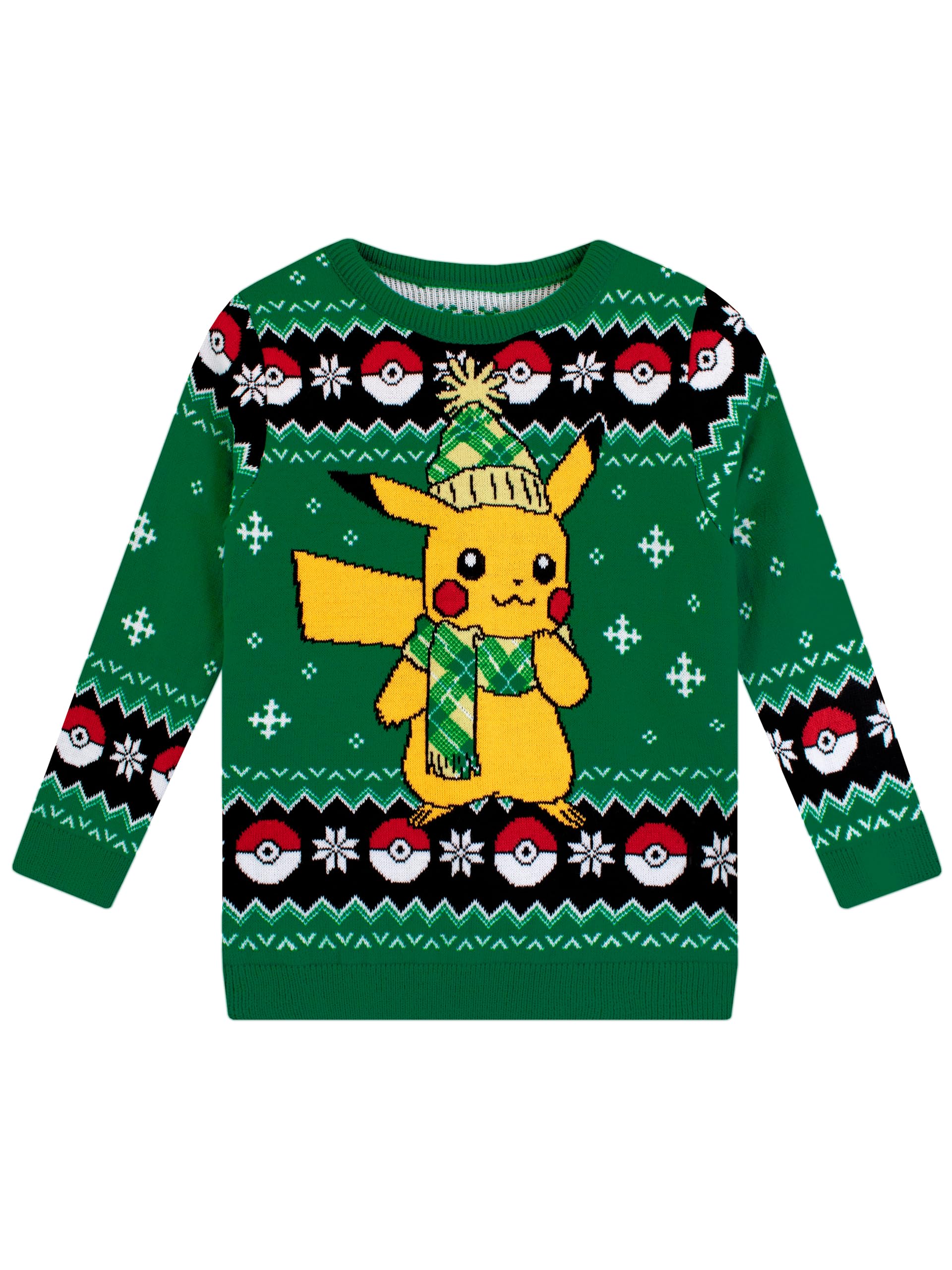 Pokémon Boys Green Pokemon Pikachu Christmas Jumper 9-10 Years