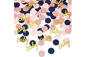 Navy Blue & Pink Gender Reveal Table Confetti