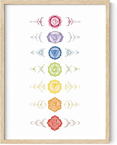 Miniatura 1 de HAUS AND HUES Póster de chakras, arte espiritual, arte de pared espiritual, arte de pared zen, arte de pared de chakras, arte de pared de