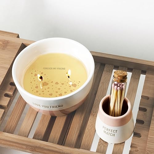 Miniatura 6 de Pavilion - Love You Friend - Vela perfumada de 11 onzas con cera de 11 onzas, mensaje sorpresa secreto, doble mecha, jazmín, tranquilidad, vela