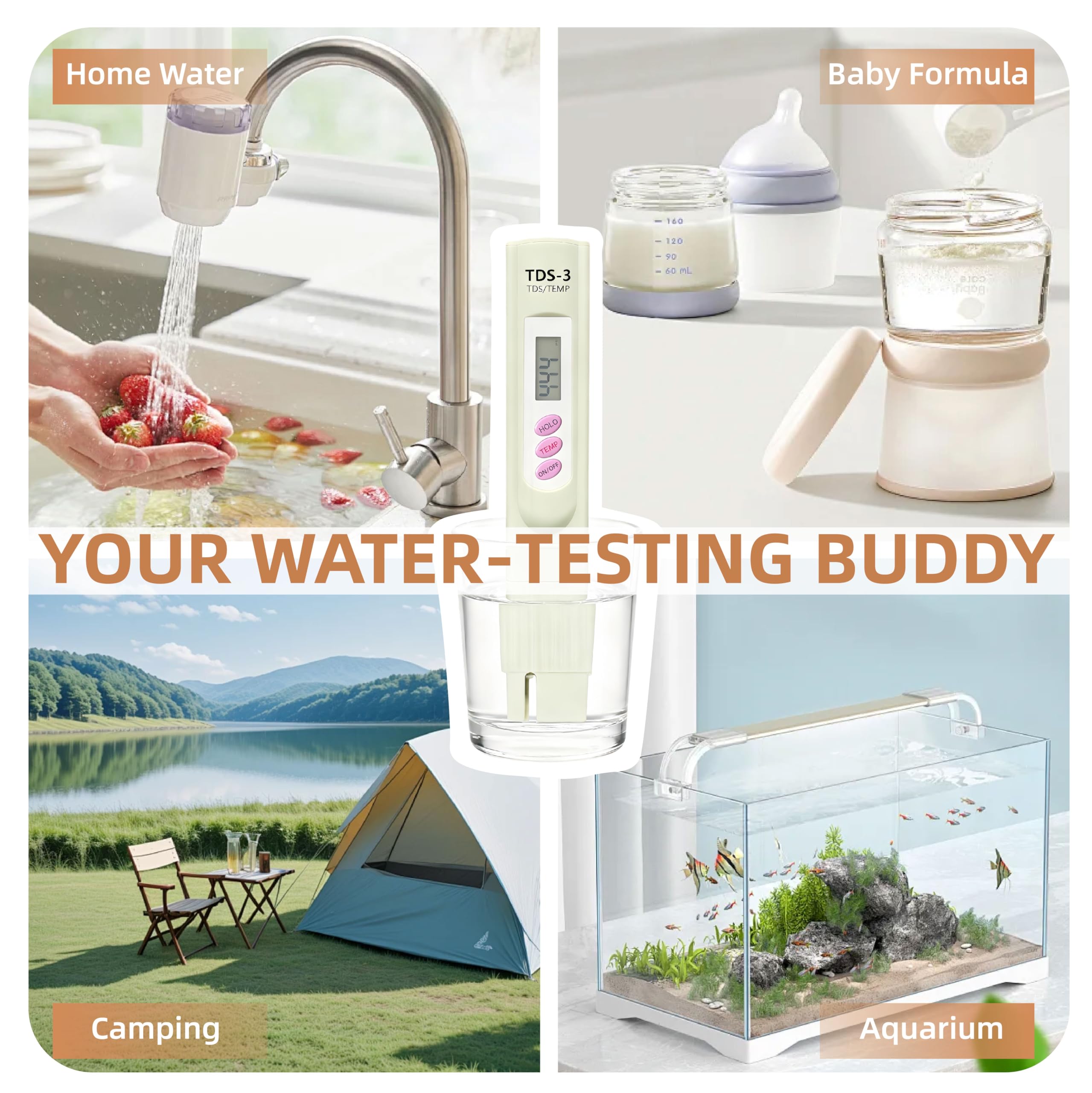 TDS Water Meter - 3-in-1 EC & Temp Tester -6