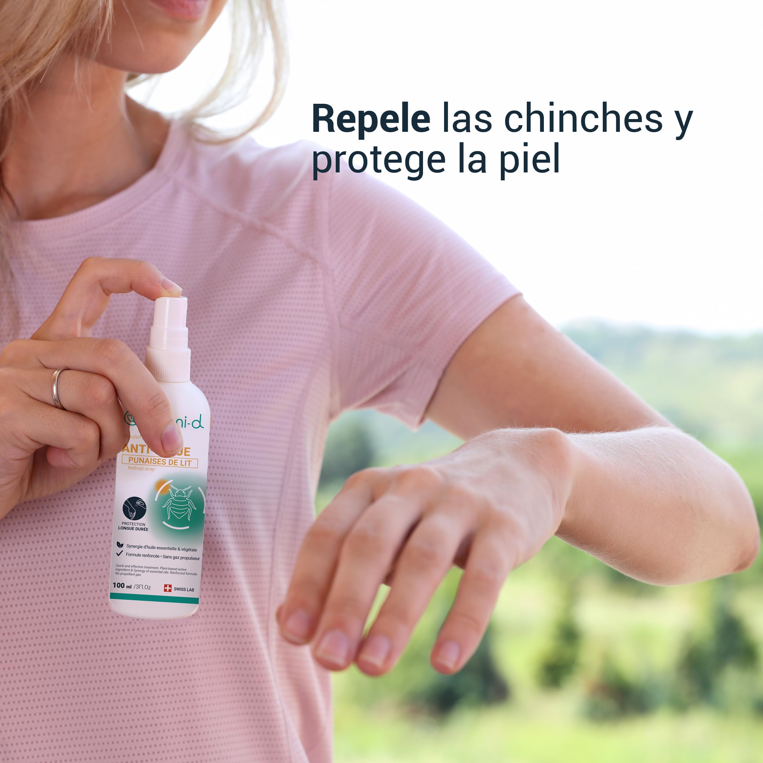 SERENI-D - Repelente corporal contra picaduras de chinches de cama - Spray concentrado con aceites esenciales efectivo contra picaduras de chinches de cama - 100 ml