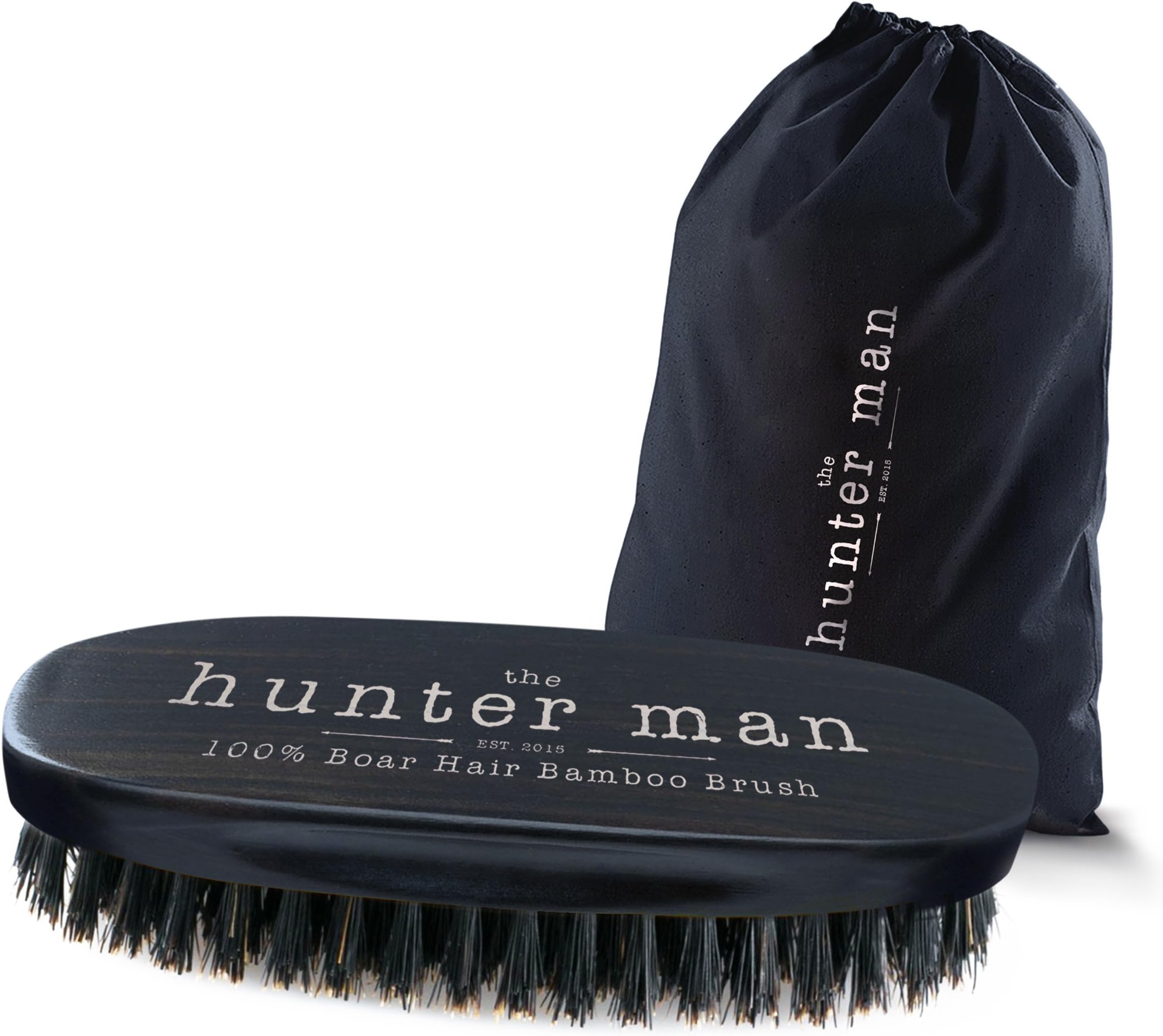 The Hunter Man Black Bamboo Boar Beard Brush To Comb & Massage Facial Hair