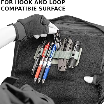 Modular Kit Organizer Panel for Tools & Pens, EDC Hook and Loop Attachment