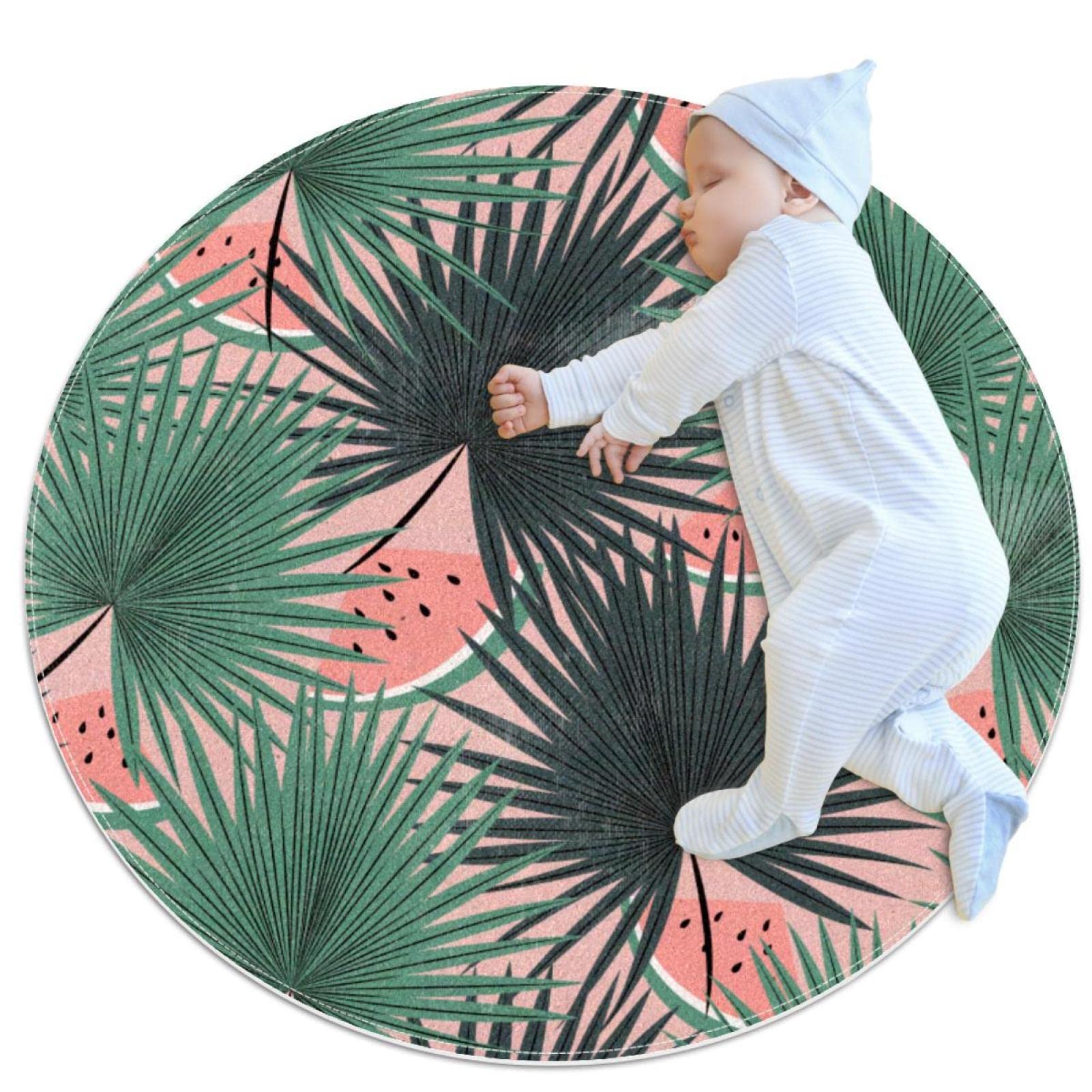Tapis de salle de bain rose pastèque tapis de sol rond 1m paillasson chambre enfant