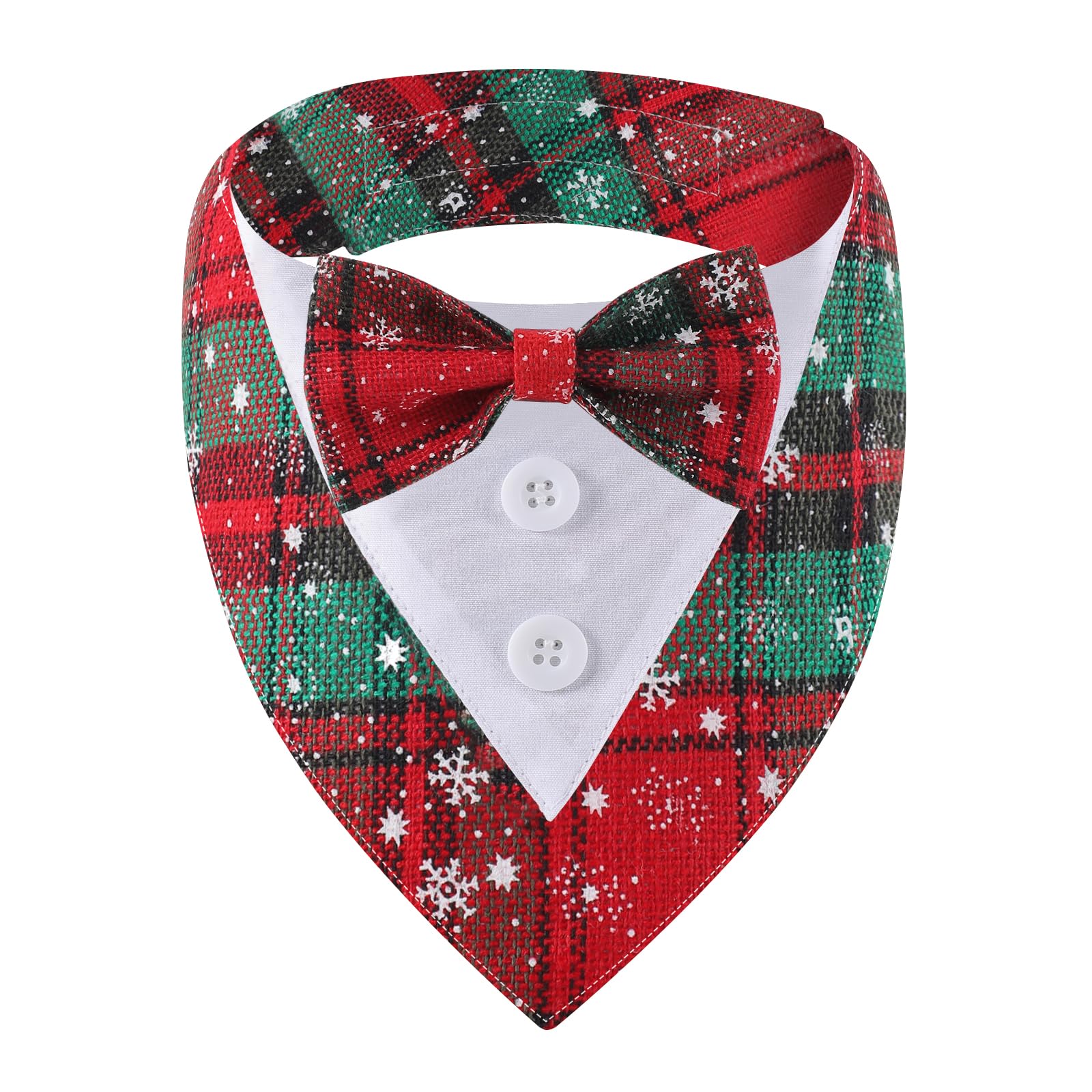 Bandana de Noël à carreaux pour chien : habillez votre animal pour le réveillon en famille