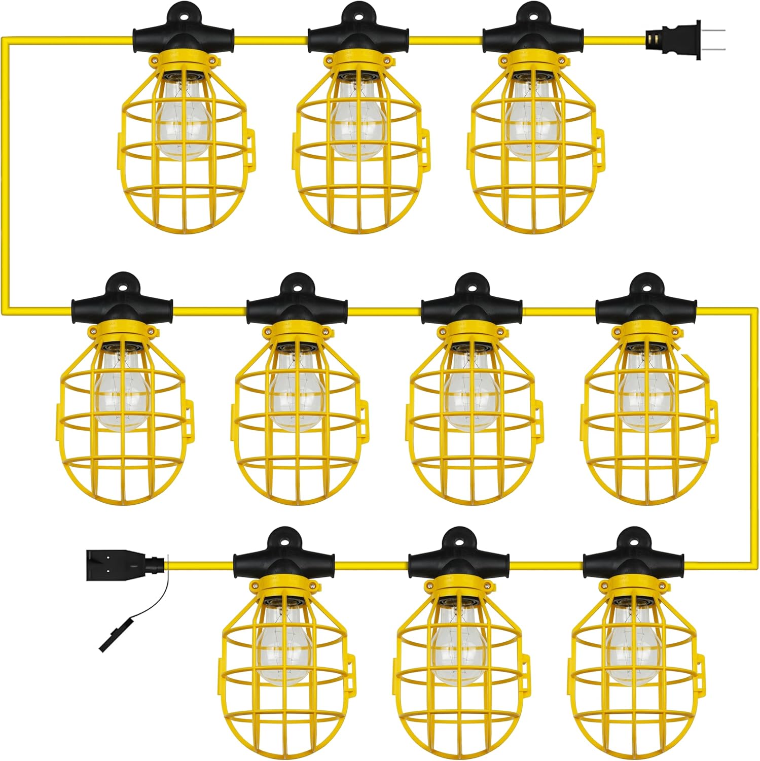Sunlite Building Cage String Lights, 100ft, 10 Medium Base Sockets (E26), 150W Max per Bulb (Bulbs Not Included), ETL Rated, Indoor/Out of doors Jobhttps://mypupdrop.com/, Attic and Crawl Area Lights