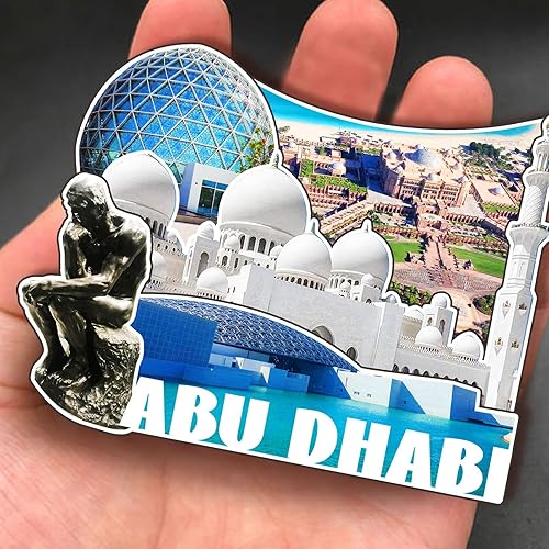 Miniatura 4 de Abu Dhabi United Arab EMI - Imán de madera 3D para nevera, recuerdos coleccionables, decoración hecha a mano, artesanías 2