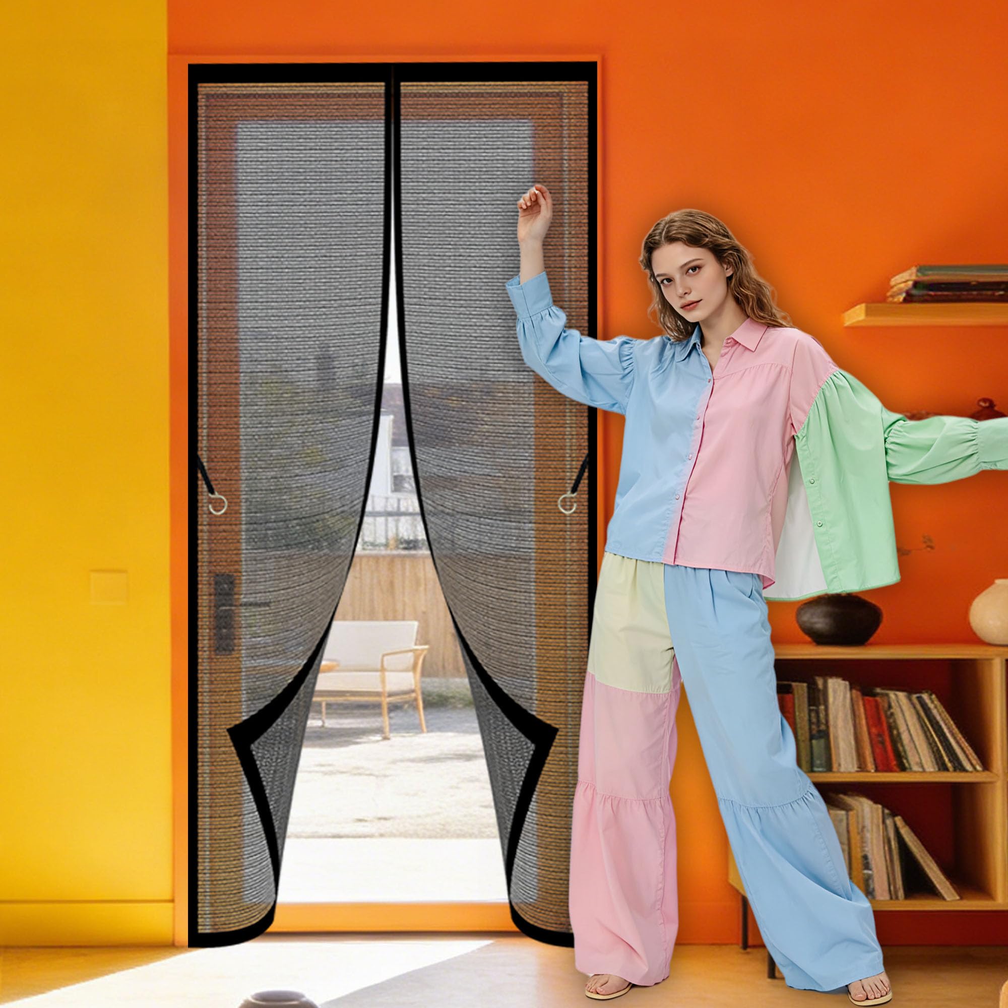Zanzariera Magnetica per Porte 127 x 240 cm Facile da Installare Tenda con Magneti Anti Zanzare Senza Foratura per Ideale Porte da Balcone, Cantine, Terrazze, Nero
