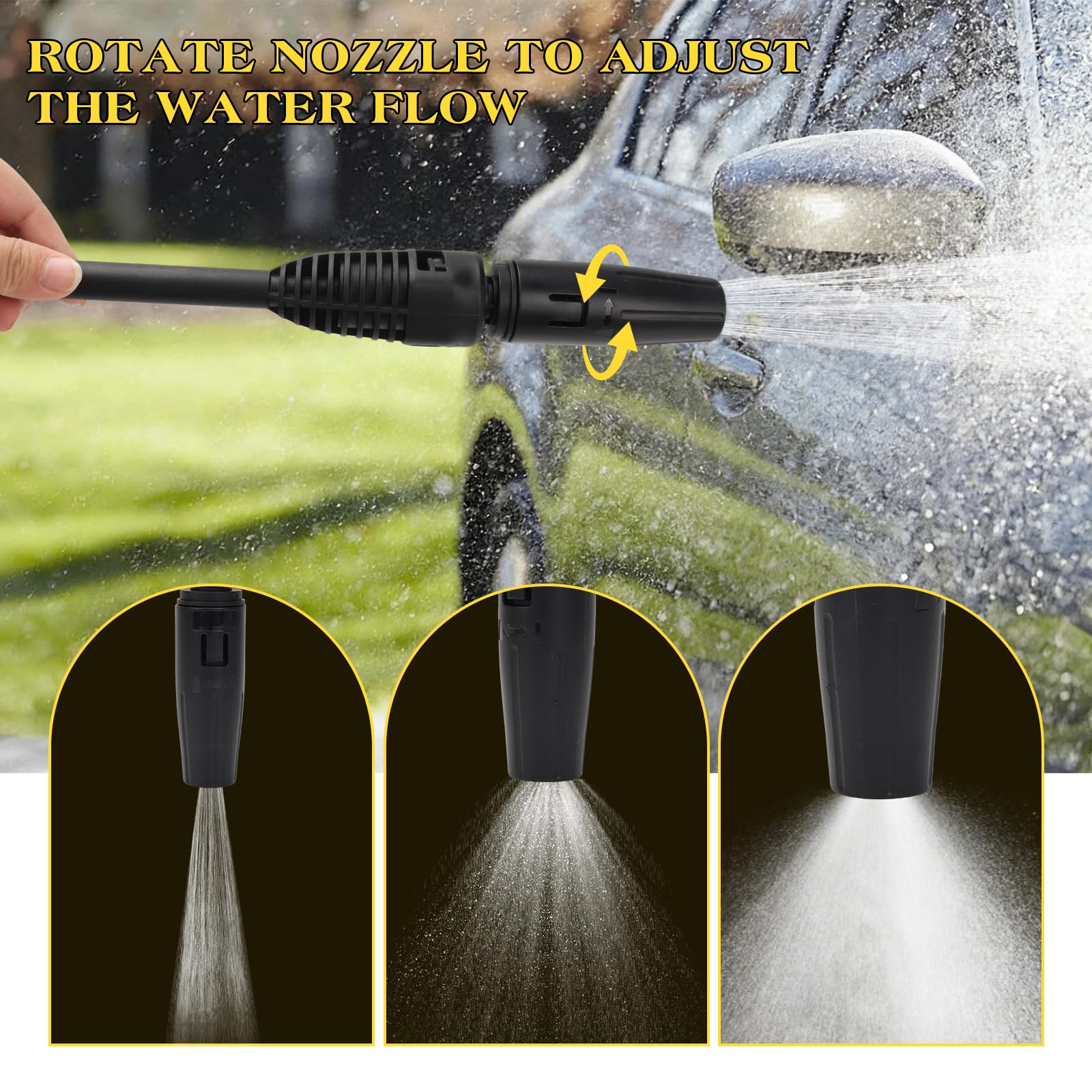 Pistola de repuesto para limpiadora de alta presión Karcher K2 K3 K4 K5 K6 K7 de repuesto para hidrolimpiadora de alta presión con lanza, botella de pistola de pistola de espuma de 750 ml, boquilla de