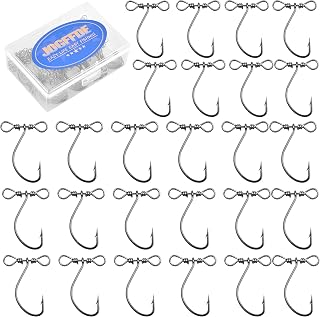 Drop Shot Fishing Hooks - 100Pcs/Box in-line Drop Shot Rig and Swivel High Carbon Steel Worm Hooks for Carp Bass Perch Catfish