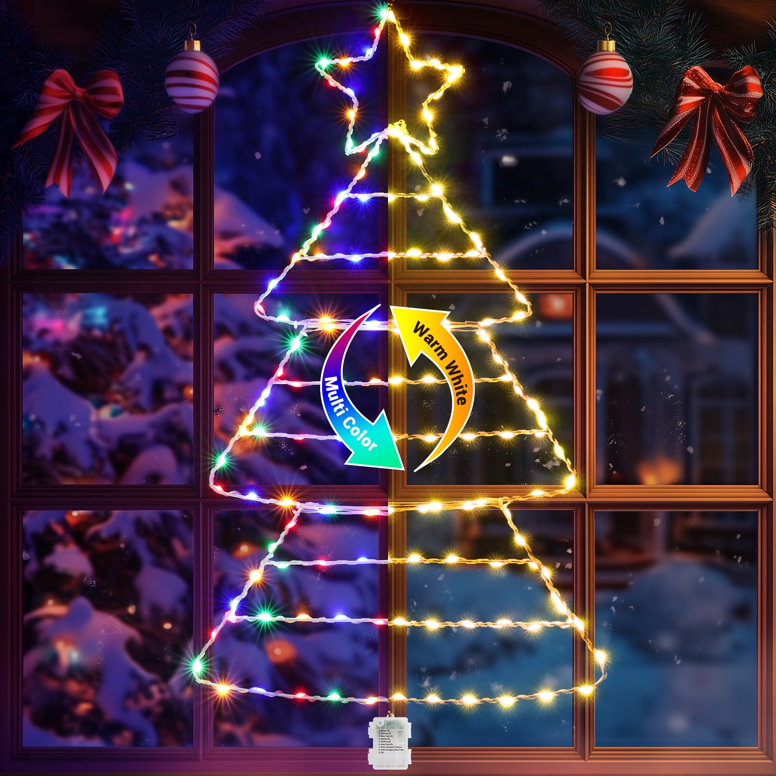 GlobaLink Rideau De Noël Lumineux Sapin,Sapin Noël LED