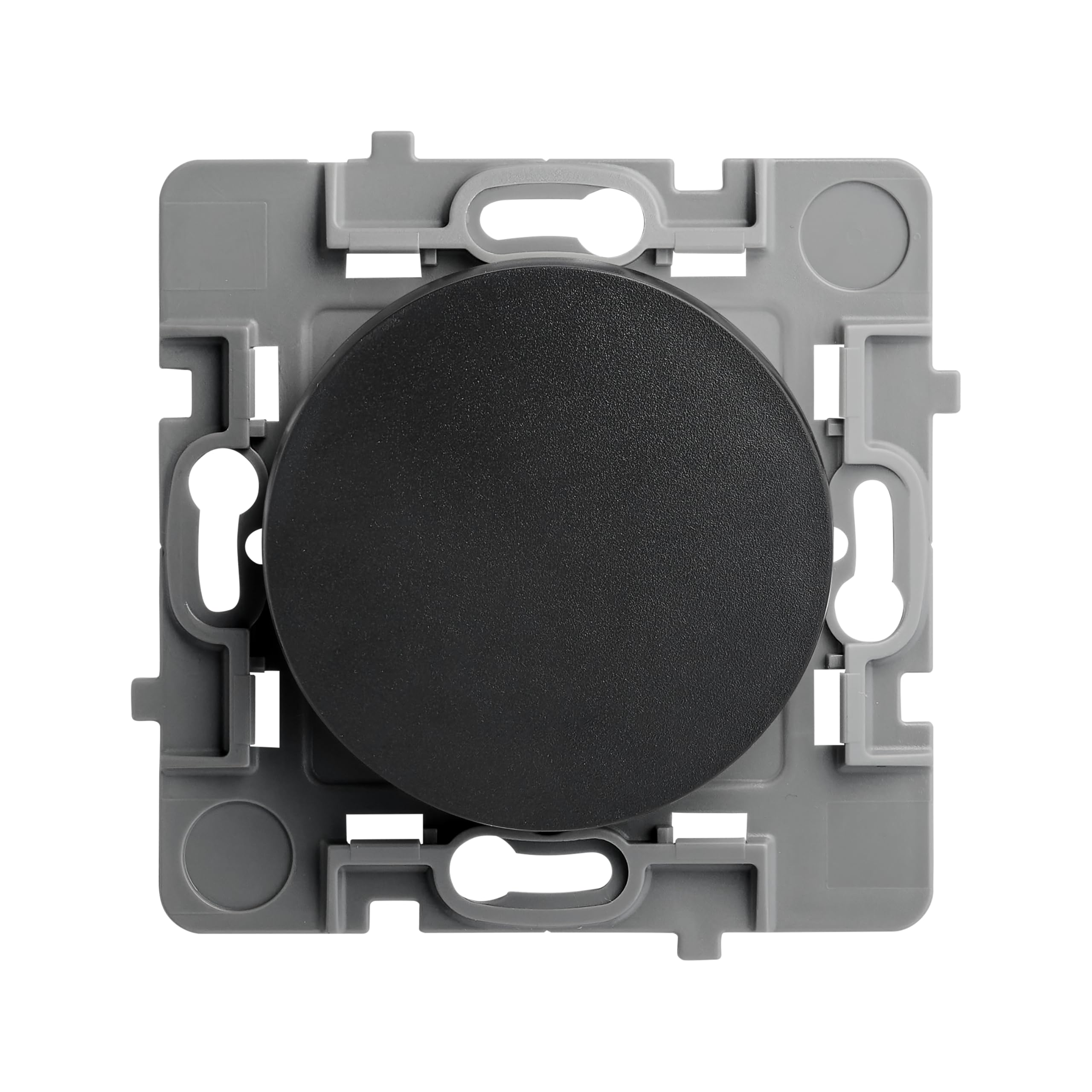 DEBFLEX - Casual Evo - Interruptor Conmutador Completo - Interruptor de Pared Redondo - Diseño Sobrio - Fácil de Instalar - ABS - Instalación Empotrada - Negro - 76 x 76 x 34 mm