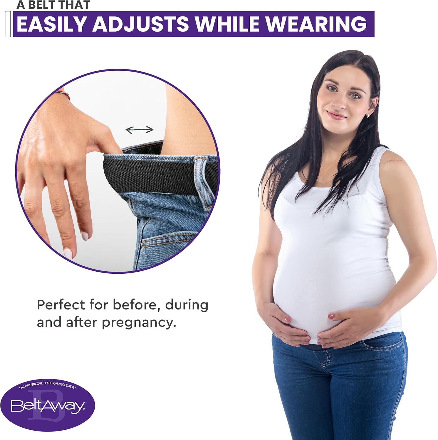 BELTAWAY Easily Adjustable Elastic Flat Buckle No Show Belts for Women – Stretch No Bulge jeans pants - Image 7