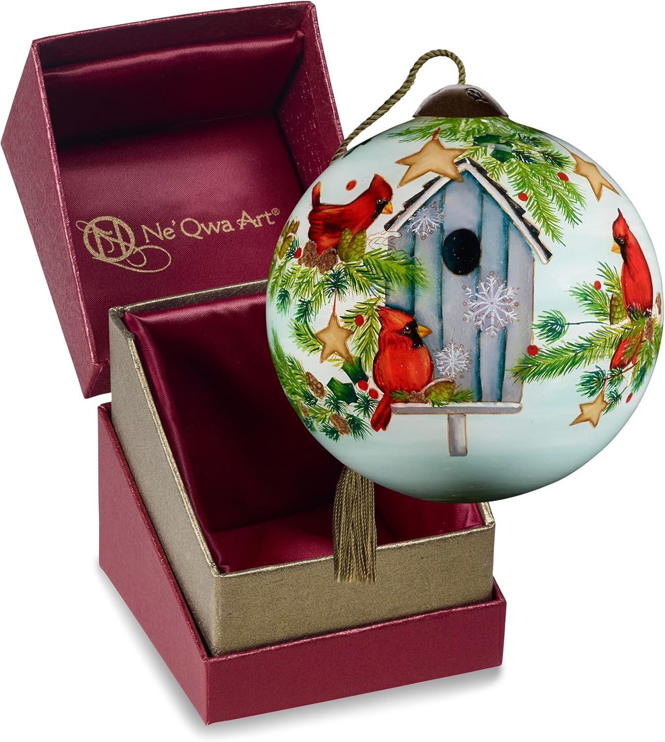 Ne’Qwa Art Welcome Home Helz Cuppleditch Hand-Painted Blown Glass Ornament – Festive Holiday Scene Keepsake – 7231110 - Image 4