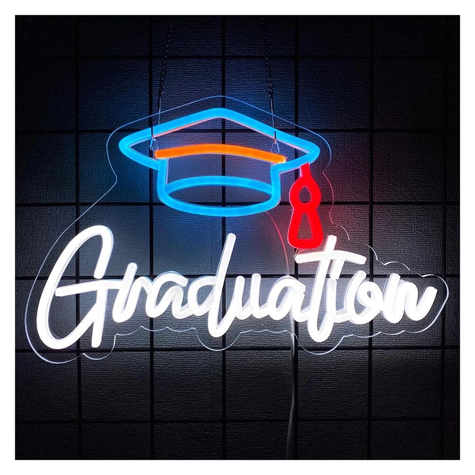 SHOUXI Sign Lamp Congratulation Neon Sign USB Powered Dimmable for Graduation Congratulations Party Light Up Decorations 38cmх24cm